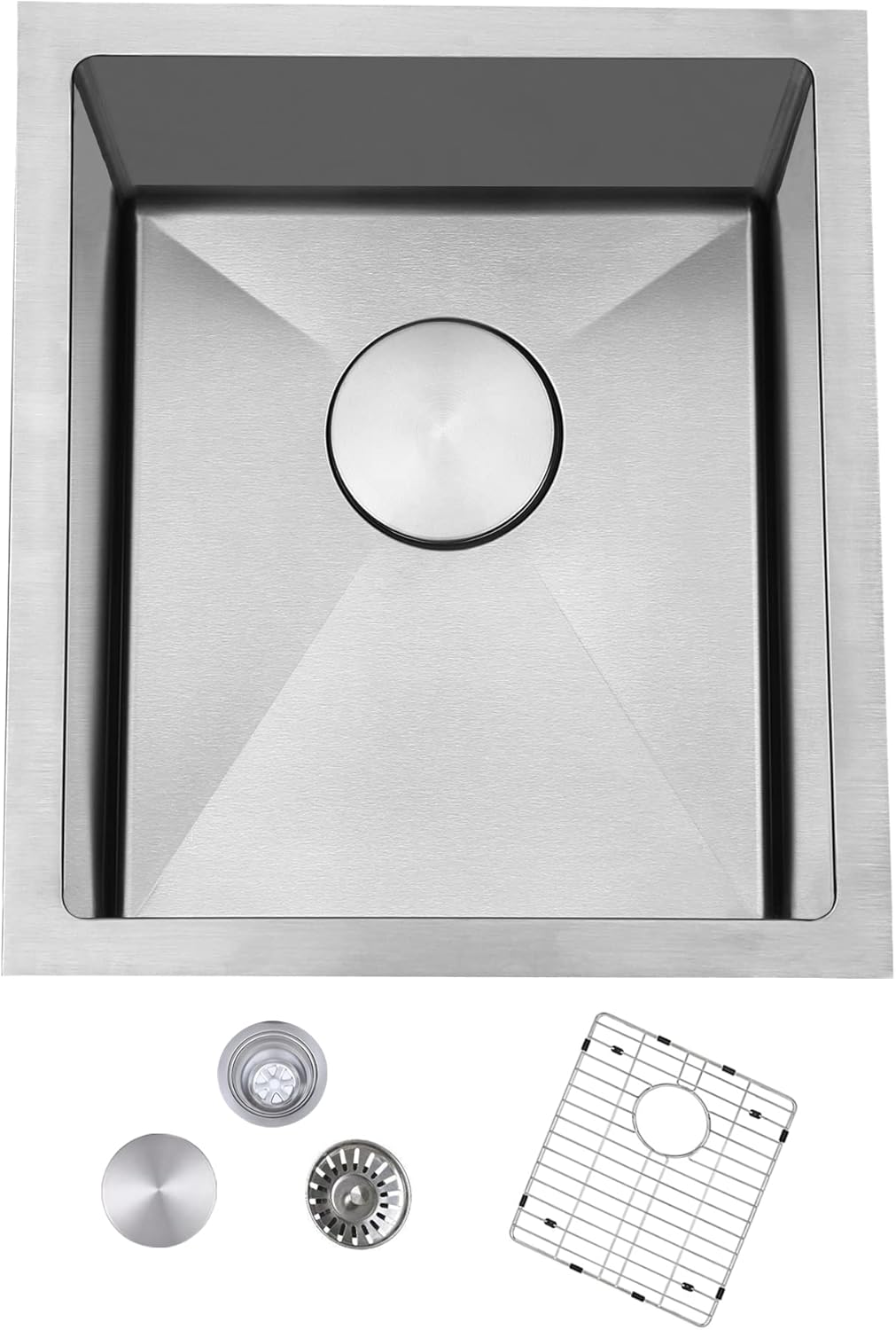 IKEBANA Undermount Bar Sink,15 x 17 Inch 18 Gauge Single Bowl Small Wet