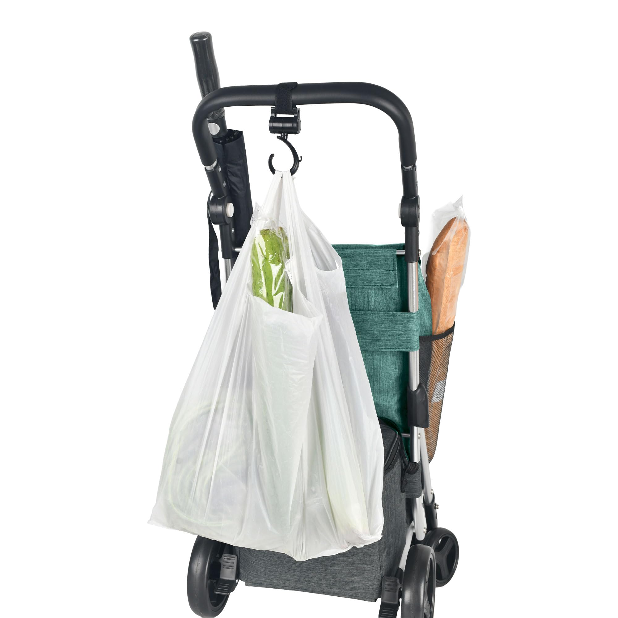 JATA HCAR2501 - Carro de la Compra 4 Ruedas. De 40L con Bolsa Refrigerante para Congelados. 2 Ruedas Giratorias 360º. Carro Plegable. con Freno. Chasis de Aluminio