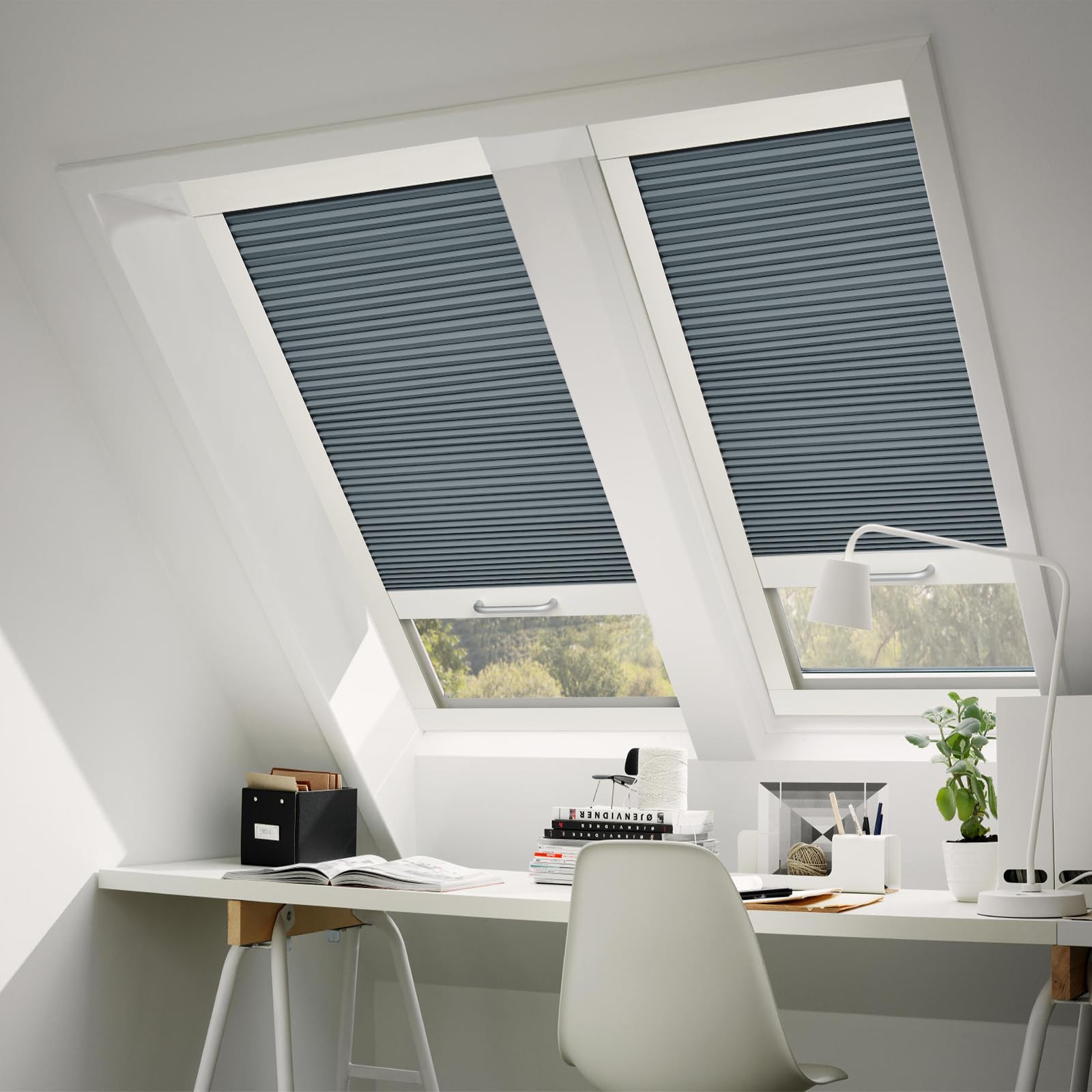 Moonice Light Blocking Skylight Blind for Ceiling, Skylight Shades Window Cordless Cellular Shades Thermal Insulation Honeycomb Blinds for Roof