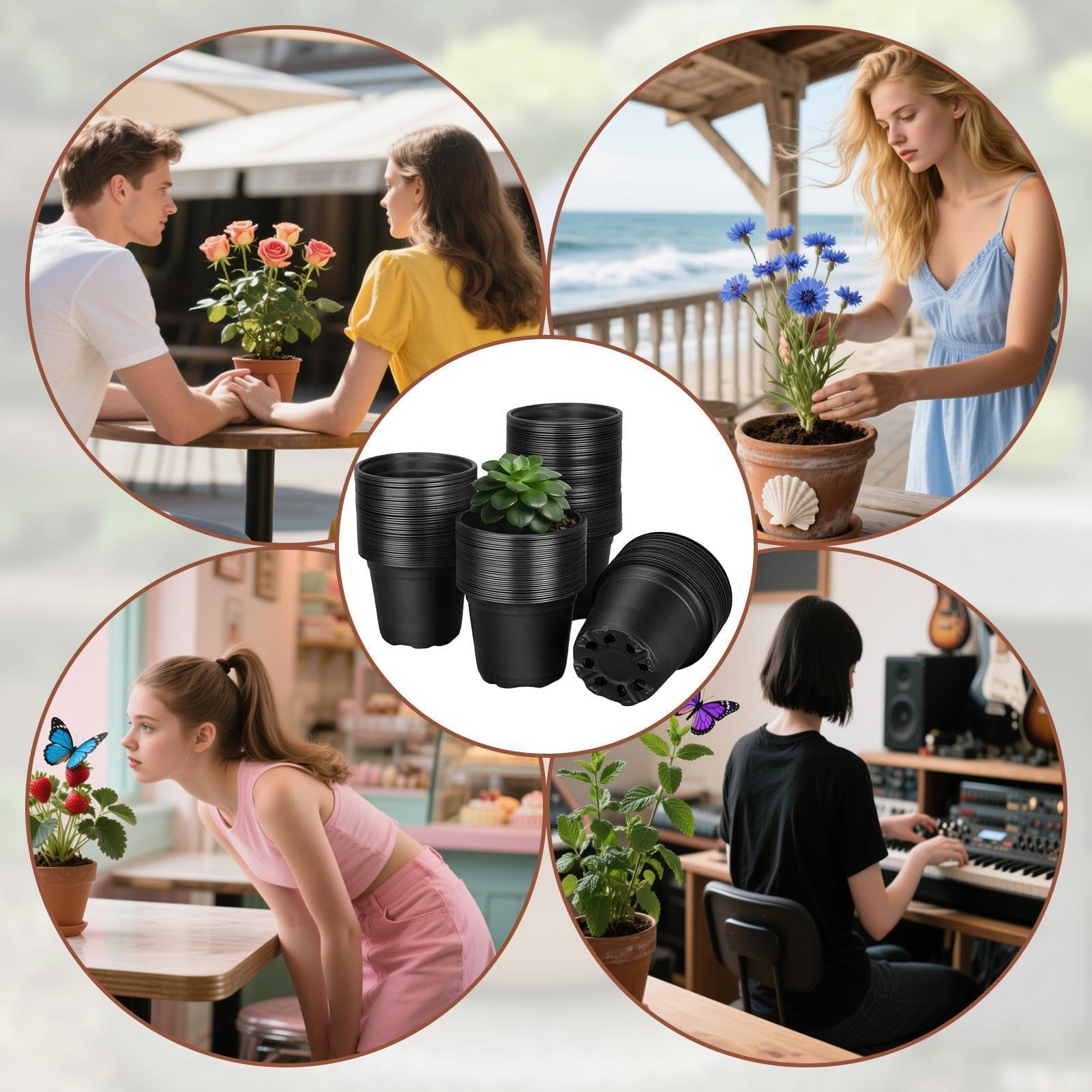 Pots de pépinière pour plantes – Pot de drainage pour contrôle des racines – Idéal pour les carottes, concombres, poivrons dans le balcon, la cour, le jardin, la serre