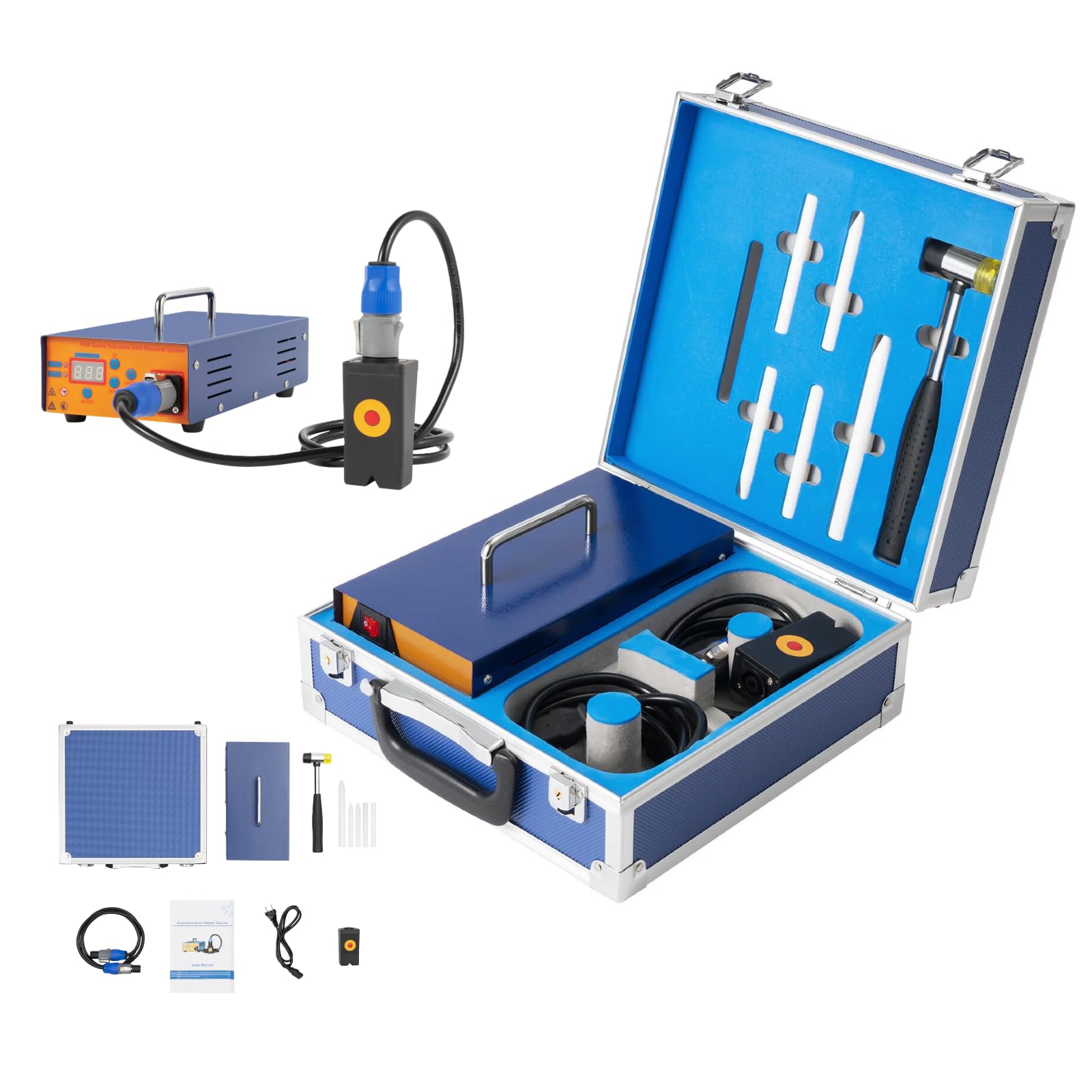 Machine de chauffage à induction PDR 1380 W - 150 kHz - Chauffage à induction sans peinture - Avec écran numérique - 220 V - Kit de réparation de bosses de voiture - Pour atelier automobile