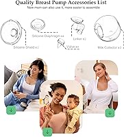 Vista 3 de Piezas de extractor de leche portátil, brida de copa colector de leche de 0.94 pulgadas, compatible con Momcozy/TSRETE S9/S10/S12, accesorios