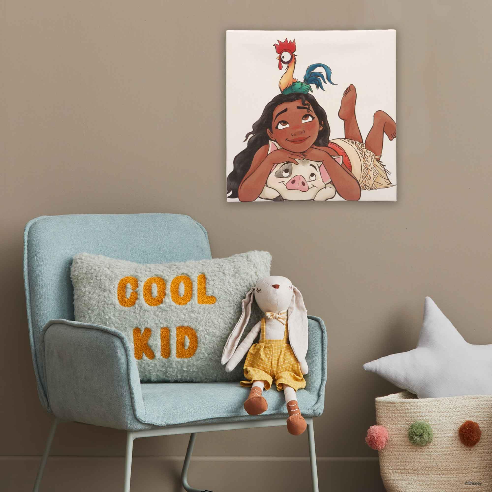 Open Road Brands Disney Moana, Pua und Hei Hei Galerie Leinwand-Wanddekoration, bezaubernde Moana-Wandkunst für Kinderzimmer oder Spielzimmer