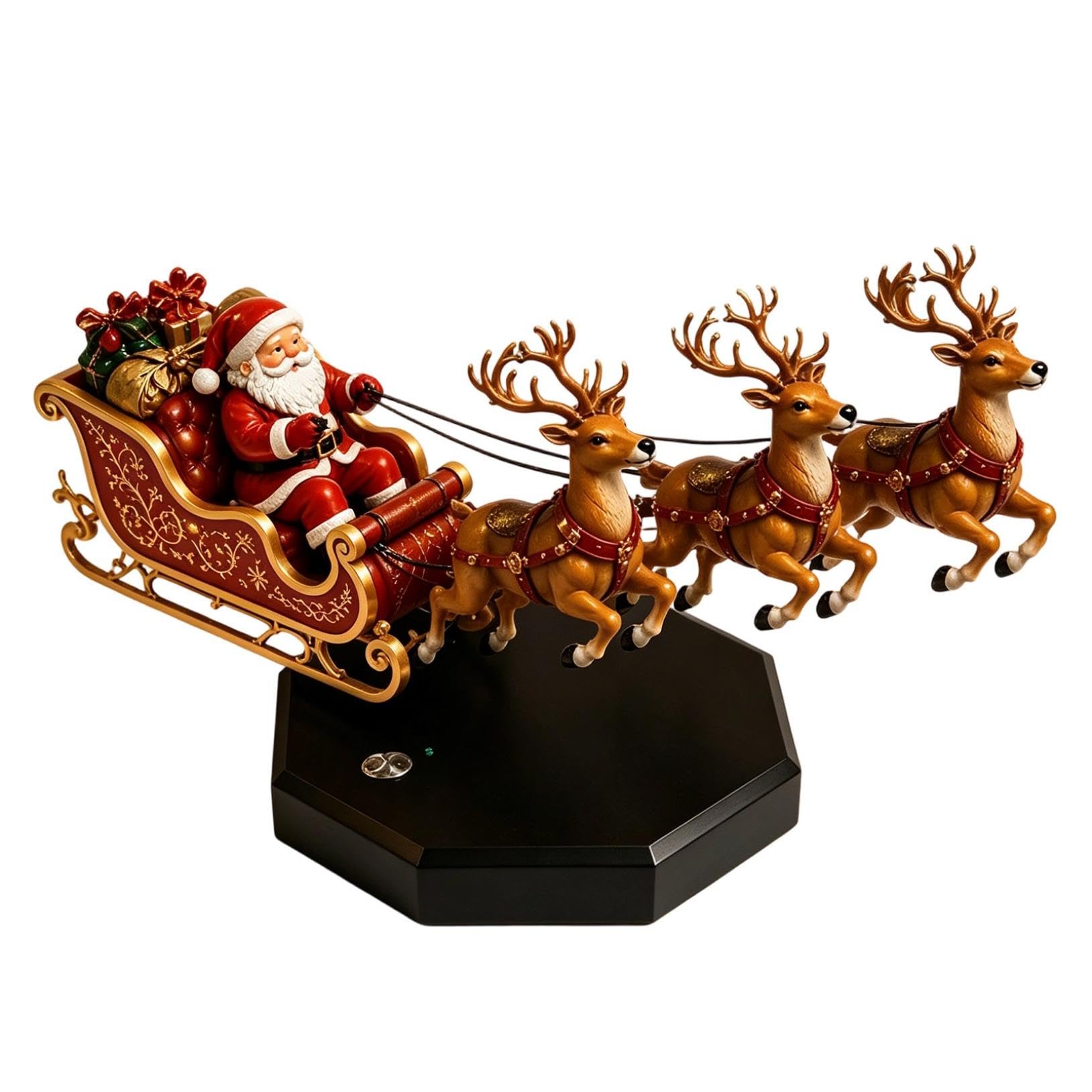 Magnetisch schwebender Weihnachtsmann Schlitten mit Rentieren Weihnachts Tischdekoration Displayständer