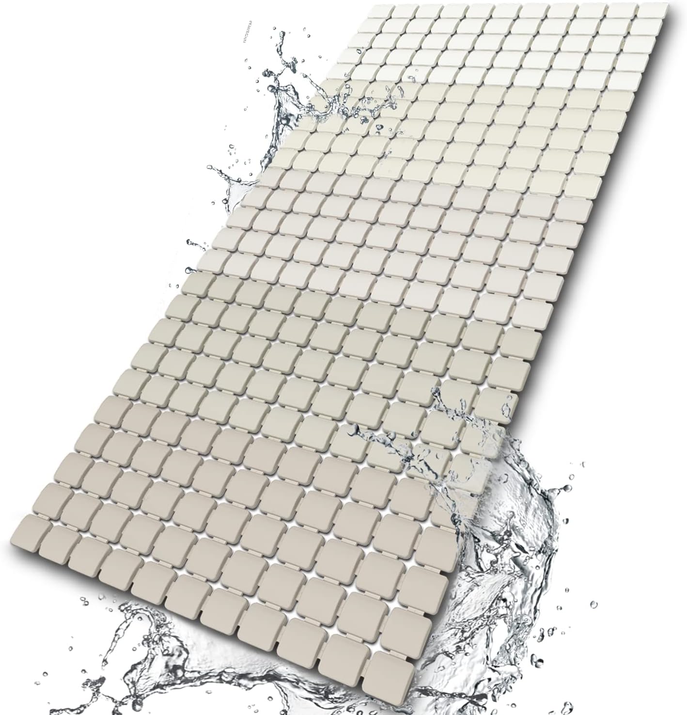BEMISO Shower Mat Non Slip Bathtub Mat with Suction Cups and Drain Holes Bath mat for tub 33.4 x 15.7 Inch Large Size