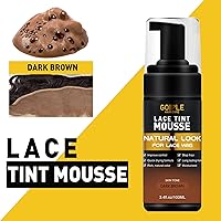 Vista 3 de Mousse de fusión de tinte de encaje para pelucas, tupés y postizos, juego de herramientas de acabado natural y pegamento (marrón oscuro)