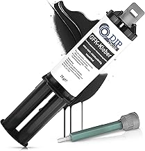 DIP-Tools GRP Adhesive - Extra Strong, Heat-Resistant, Waterproof, 2 Component Adhesive, Plastic, Wood, Stone, Metal with Mixing Nozzle - Black (1 x 25 ml)