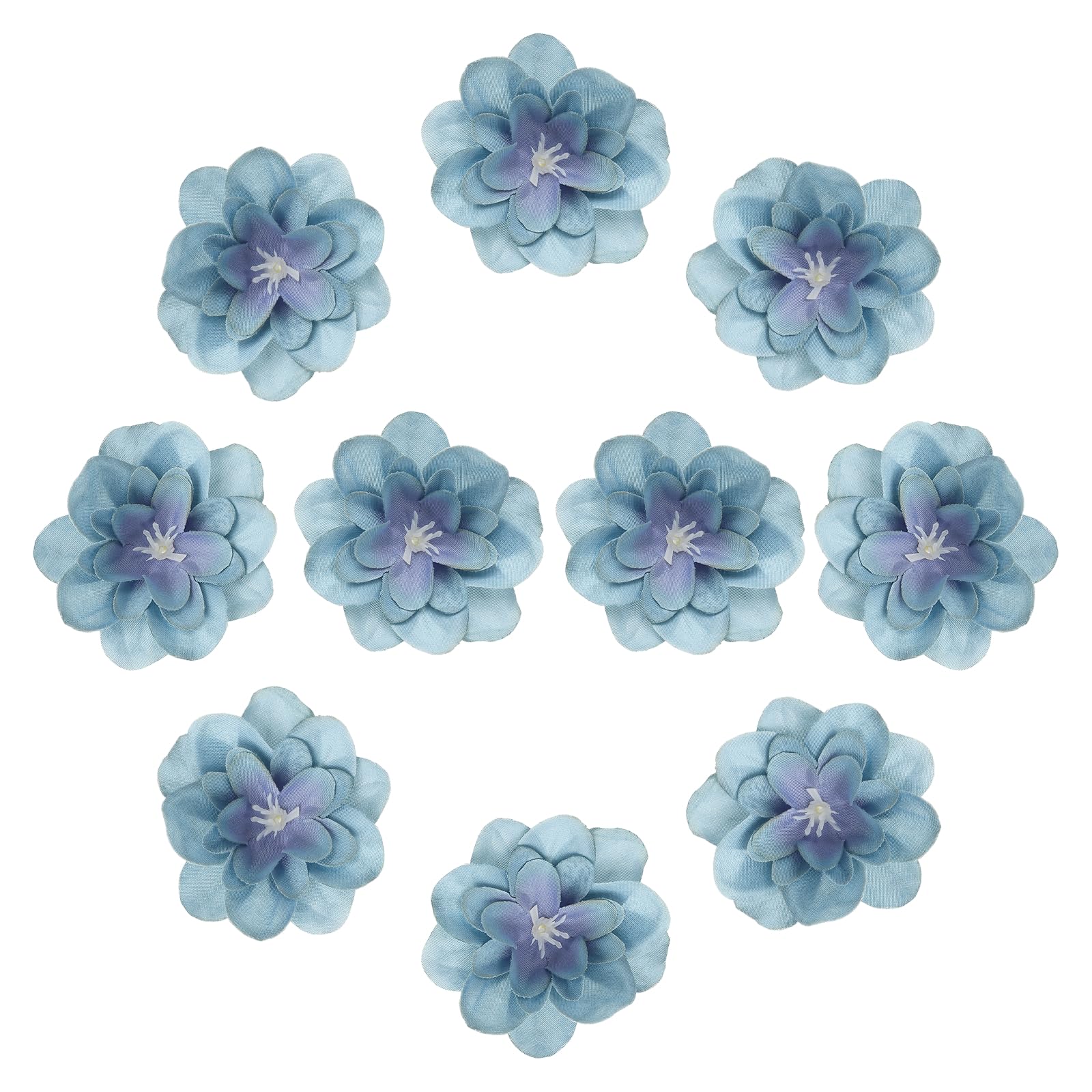 Têtes de delphinium artificielles gris et bleu en vrac pour décoration de mariage | Lot de 30