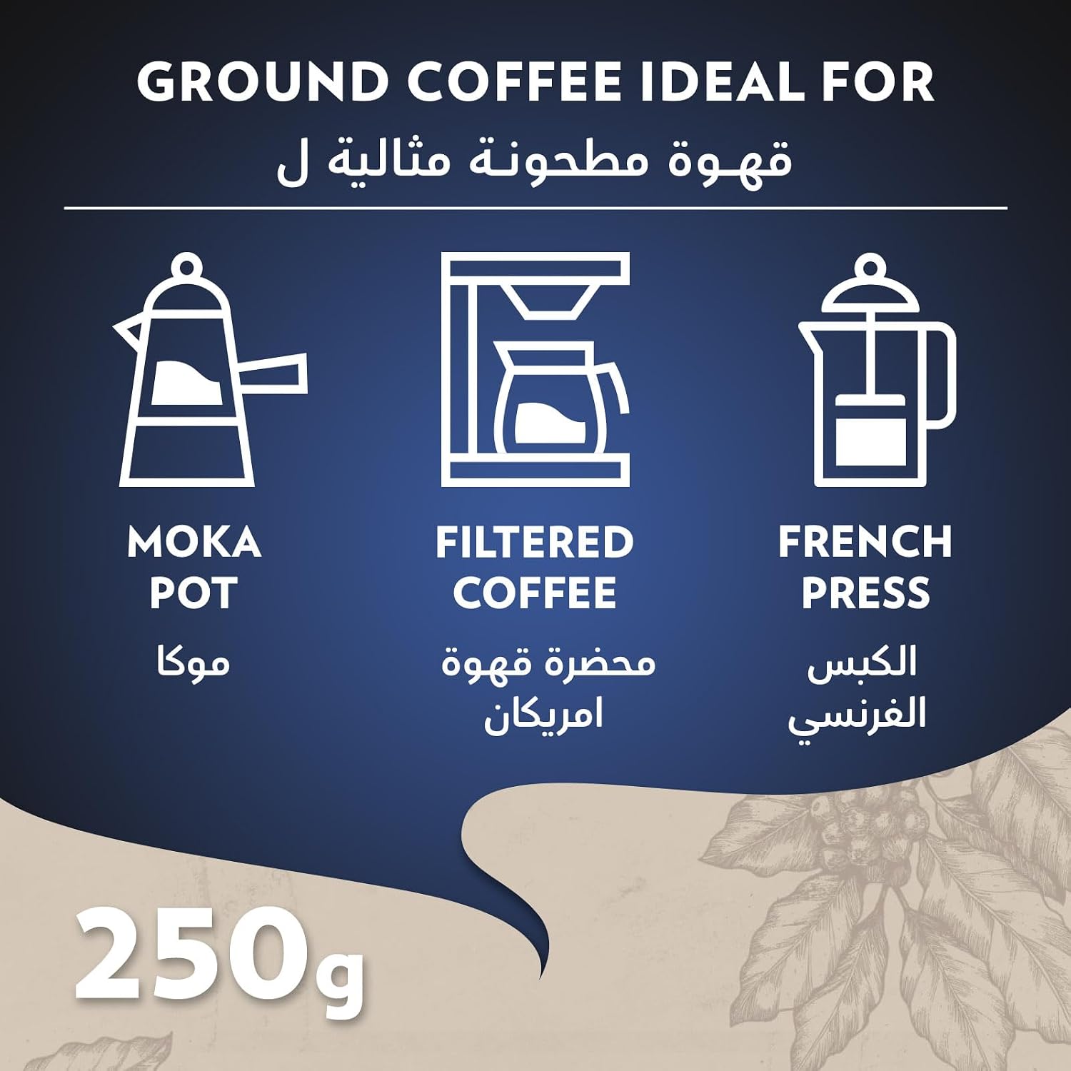 Ground Coffee Ideal For Moka Pot, Filtered Coffee, French Press
