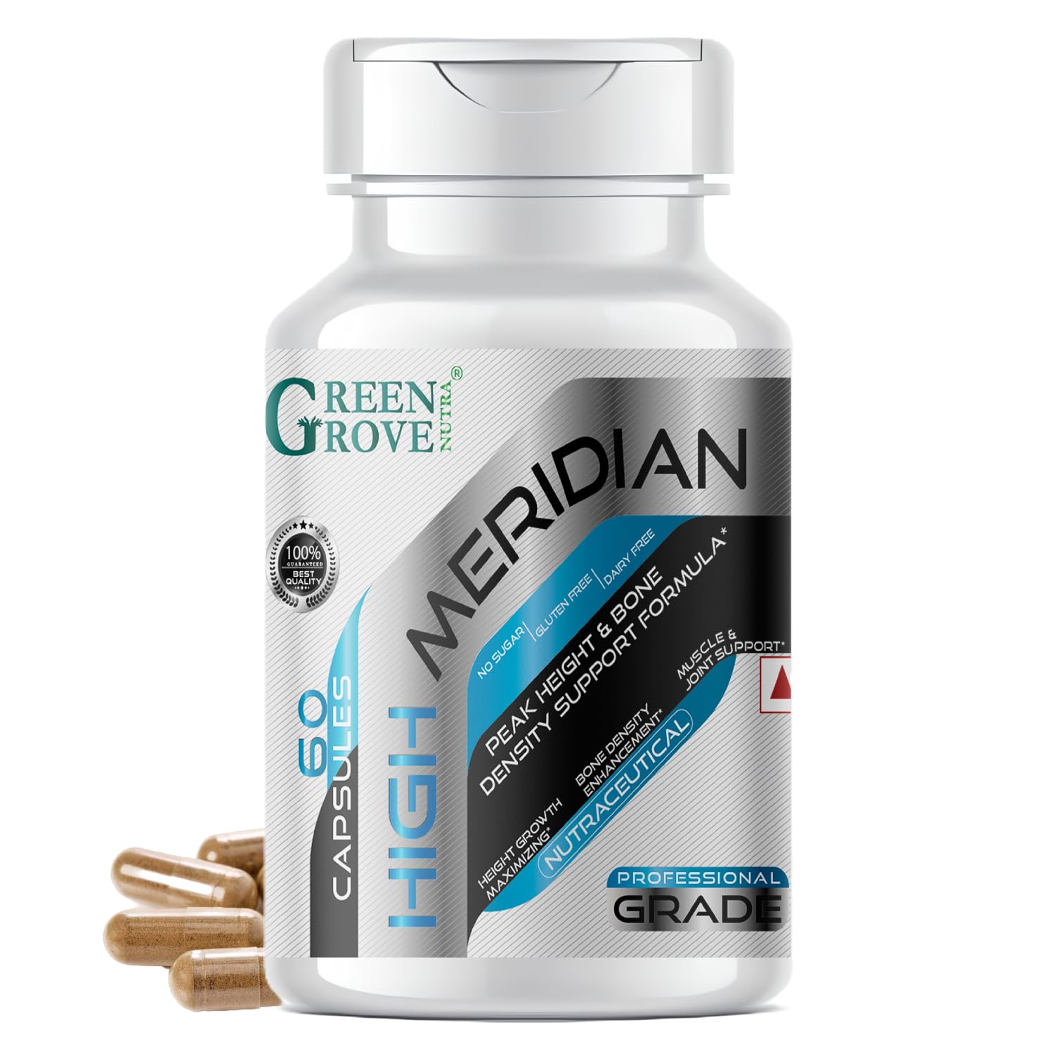 High Meridian Supreme Formula – Bone Health & Wellness Support, Peak Height & Bone Density, Premium Calcium & Vitamin D Blend, 60 Vegan Capsules, USA Formulated