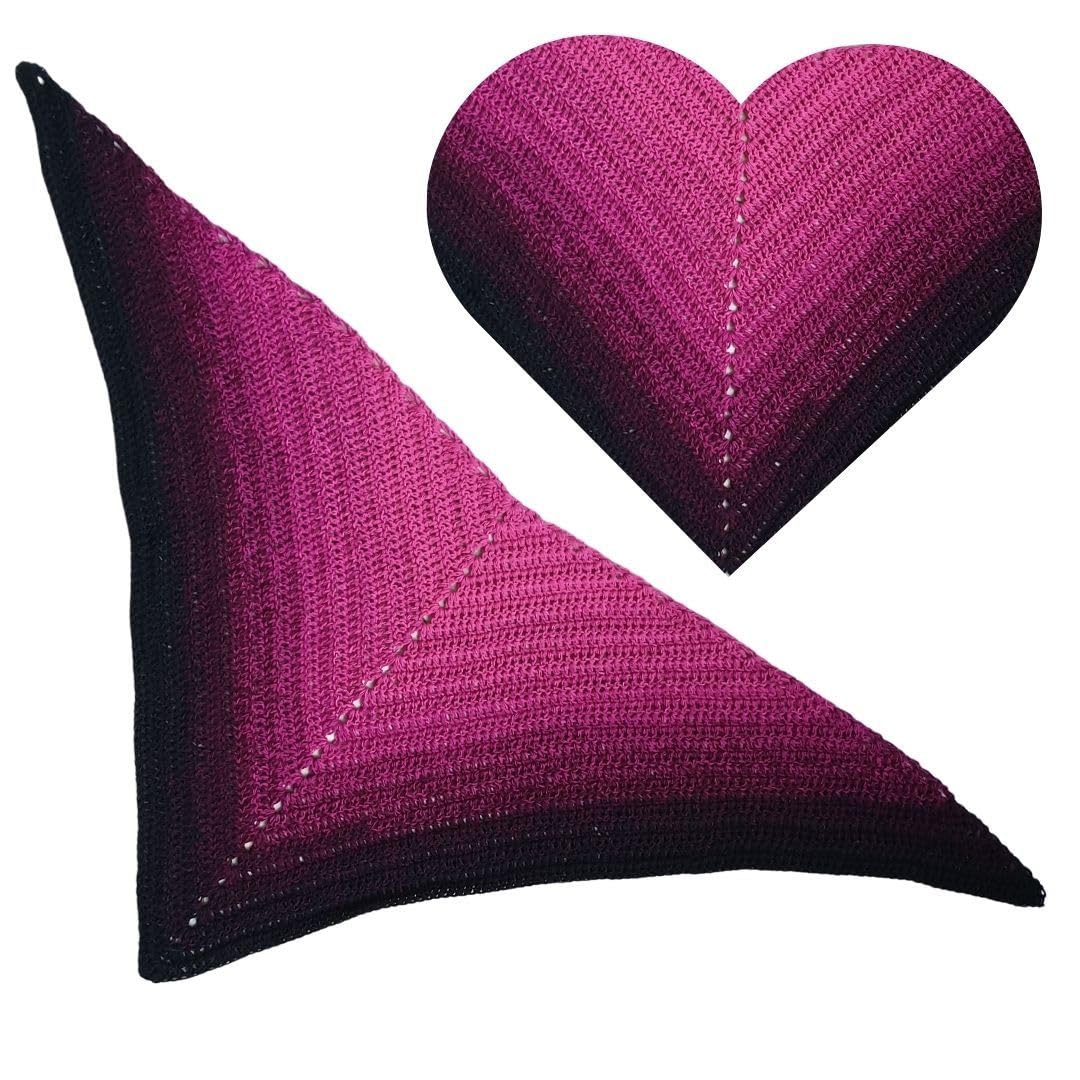 MegaBobbel- MODALmix *Heiße Liebe*AMD4* (Außenfarbe: Schwarz) Farbverlaufsgarn - Lace Garn Bobbel Wolle zum Häkeln & Stricken (3 fädig, 2000m)