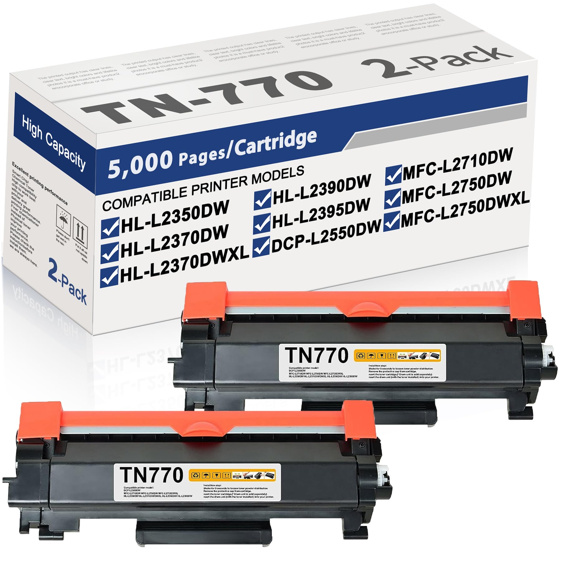 TN-770 TN770 Super High Yield Black Toner Cartridge Replacement for Brother TN 770 TN770 Toner for Brother Printer MFC-L2750DW MFC-L2750DWXL