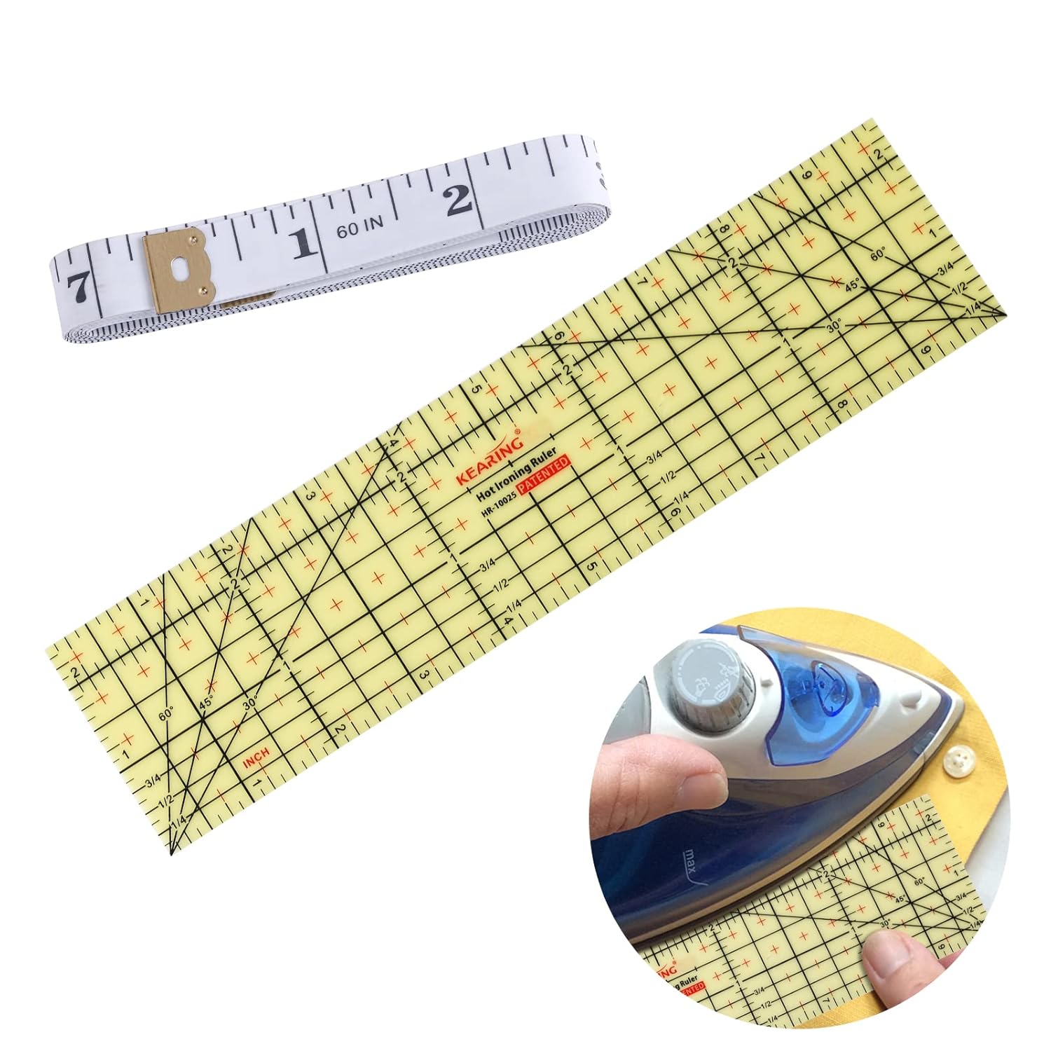Svalor Hot Ironing Ruler with Inches System, Heat Resistant Ruler, Hot