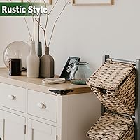 Vista 7 de Soportes de esquina de metal de granja, mesa decorativa de madera de 6.1 pulgadas, protectores de esquina negro mate para tocador de madera