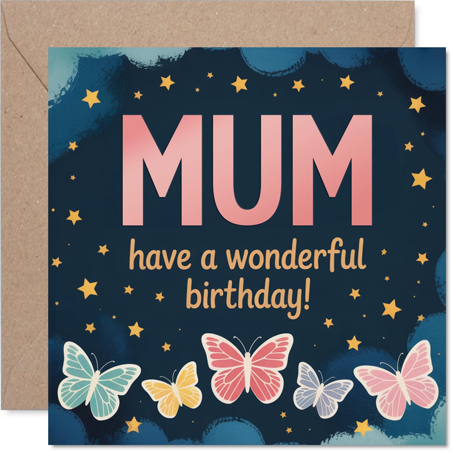 Mum Birthday Card, Butterfly Sky