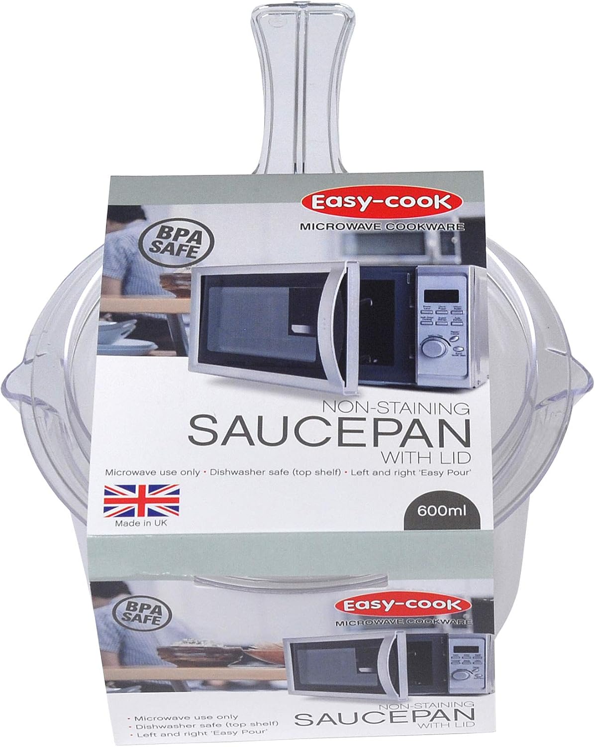 Easycook Microwave Sauce Pan, Clear, NS613,600ml Amazon.co.uk Home