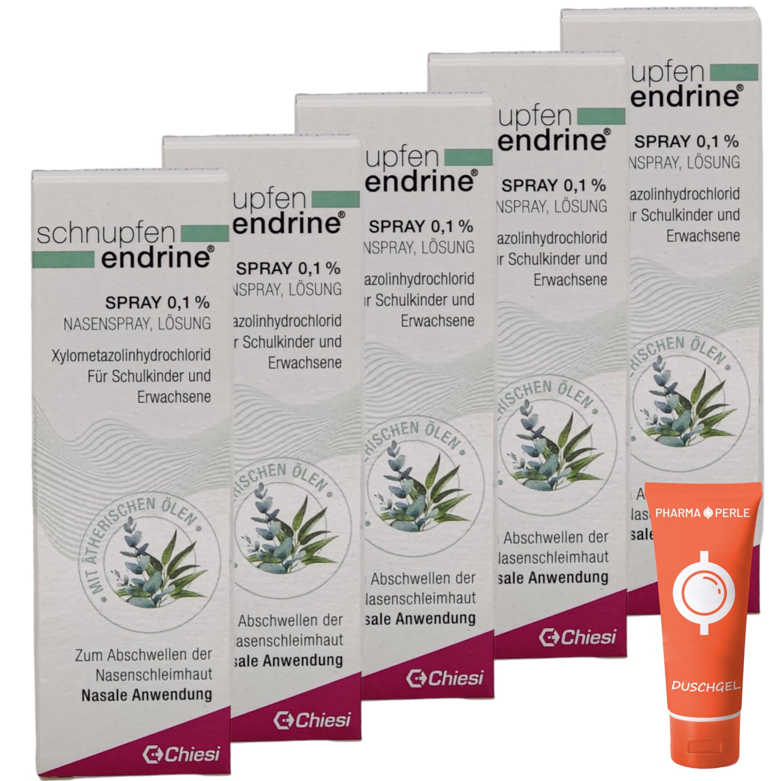 SCHNUPFEN ENDRINE Spray 0,1% bei verstopfter Nase I schnelle Wirkung I erfrischend mit Eukalyptusöl I für Erwachsene und Schulkinder I mit Pharma Perle give-away (Spray 5x 10ml)