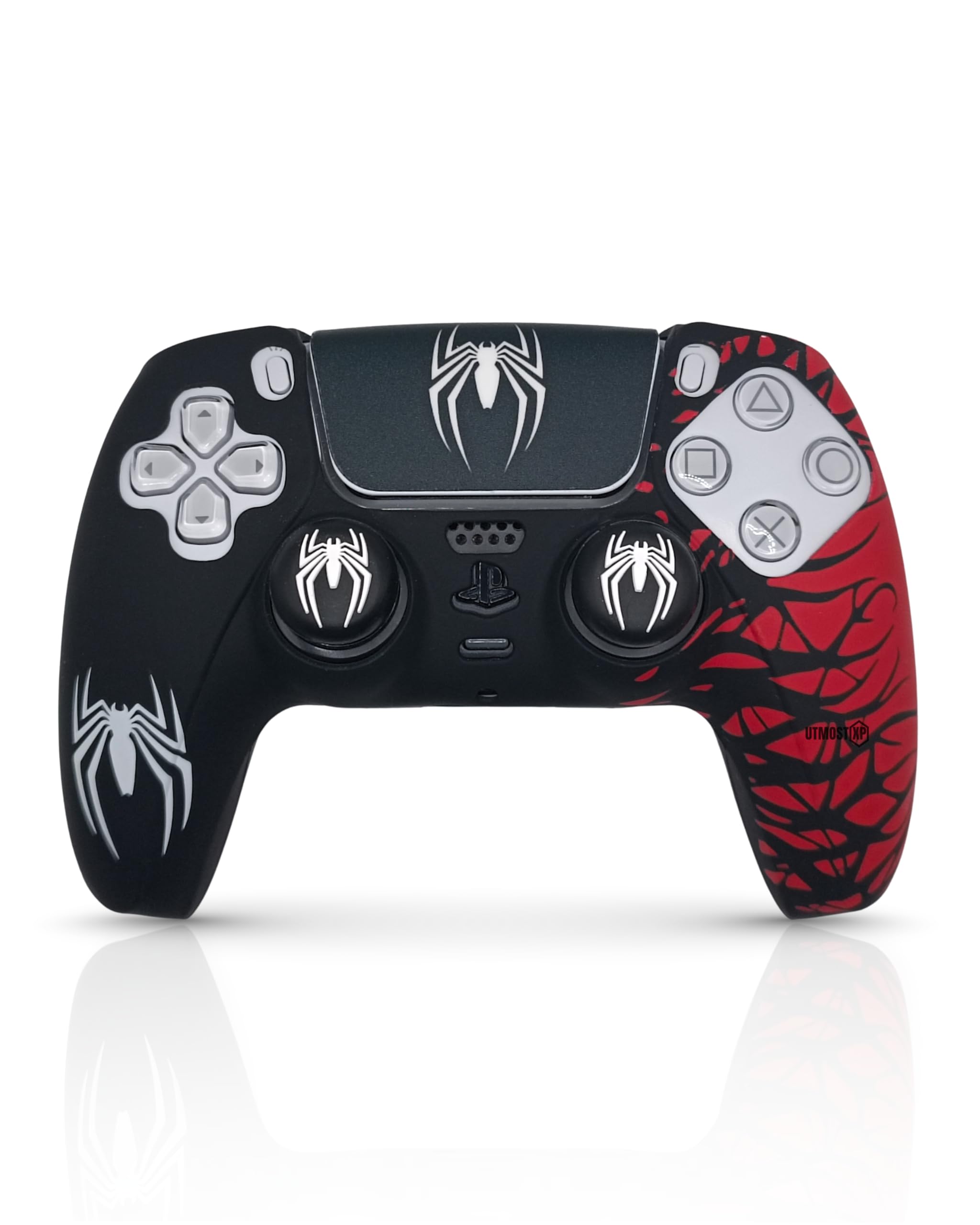 MME Cover Compatibile con Controller PS5, Silicone Morbido e Confortevole che Migliora la Presa, Accessori per Controller Play 5, Accessorio Compatibile con Controller Originale Play 5 (Rosso)