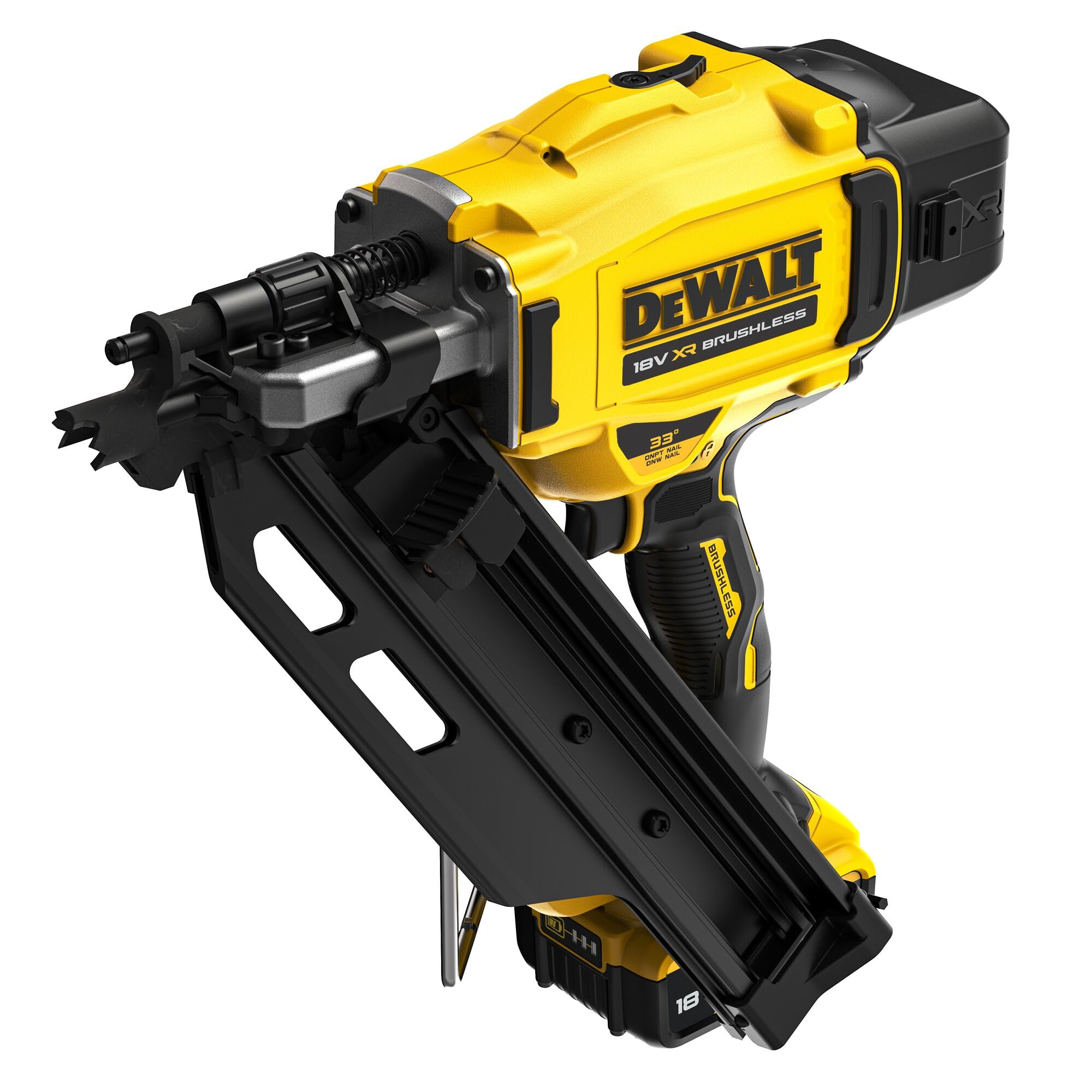 DEWALT - Cloueur à Charpente XR 18 V Brushless Nouvelle Génération, Inclue 2X Batteries 18V 5Ah, 1 Chargeur, DCN930P2-QW