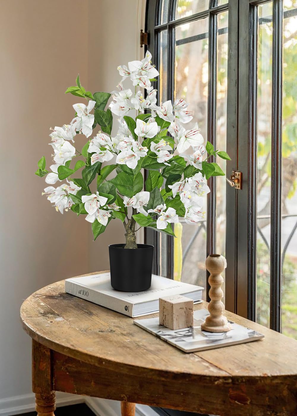 Arborus Kunstboom 93 cm, kunstboom in pot, ficus, kunstplanten, grote kamerplanten, lijkt op echte kunstplant, boom, voor binnen, entree, thuis, woonkamer, slaapkamer, kantoor, decoratie