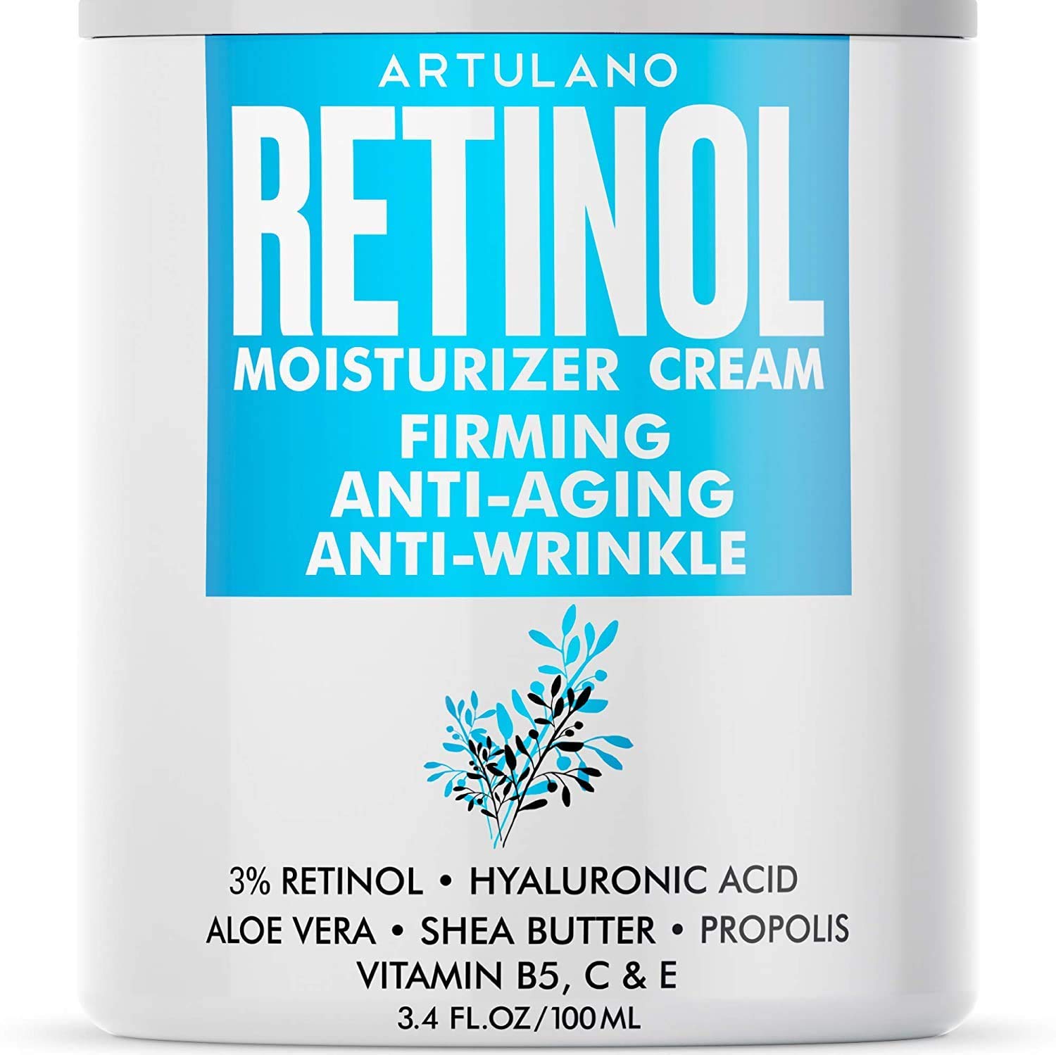 Anti Ageing Retinol Moisturiser Cream for Face - Eyes & Neck Area - Day & Night Facial Cream with 3% Active Retinol Hyaluronic Acid - Firming Anti Wrinkle Cream for Women and Men - 100ml (100ml)