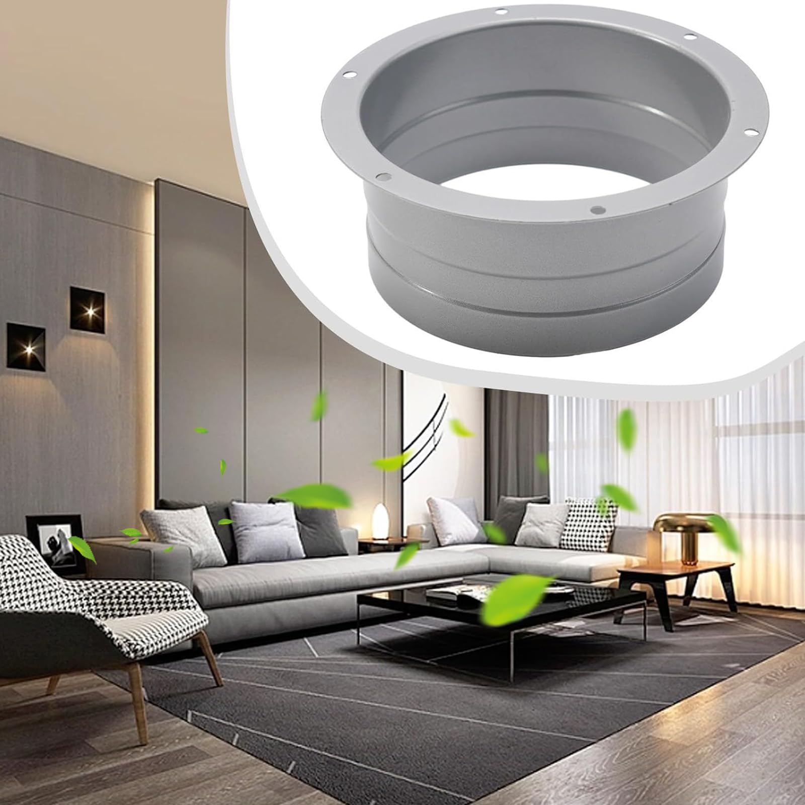 Flangia Di Montaggio A Parete 100 Mm - Raccordo Metallico Per Tubi Di Ventilazione, Con Fascette E Viti - Foto 2