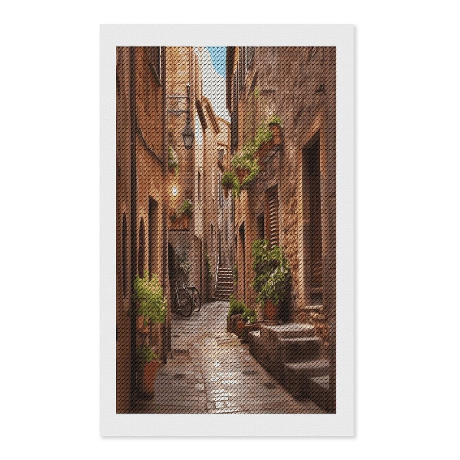 FekiLoot Italian Street Diamond Art Kits for Adults Diamond Painting Kits for Beginners DIY Diamond Art Kits Round Full Drill Diamond Dot Gem Painting for Home Wall Decor Gift 12"x20"