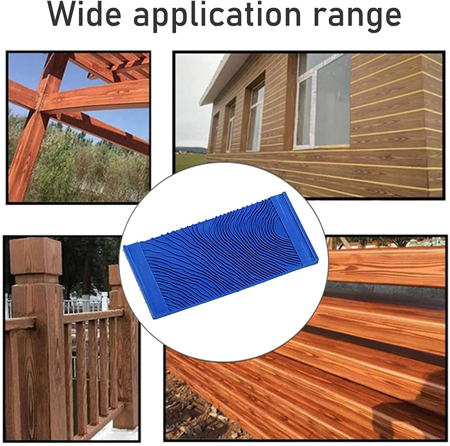 Auniwaig MS11 Wood Graining Painting Tool,Graining Tool, Art Paint Rubber Wood Grain Graining Print Wall Painting Decoration DIY Tool Blue,150mm x72mm x7mm 1pcs