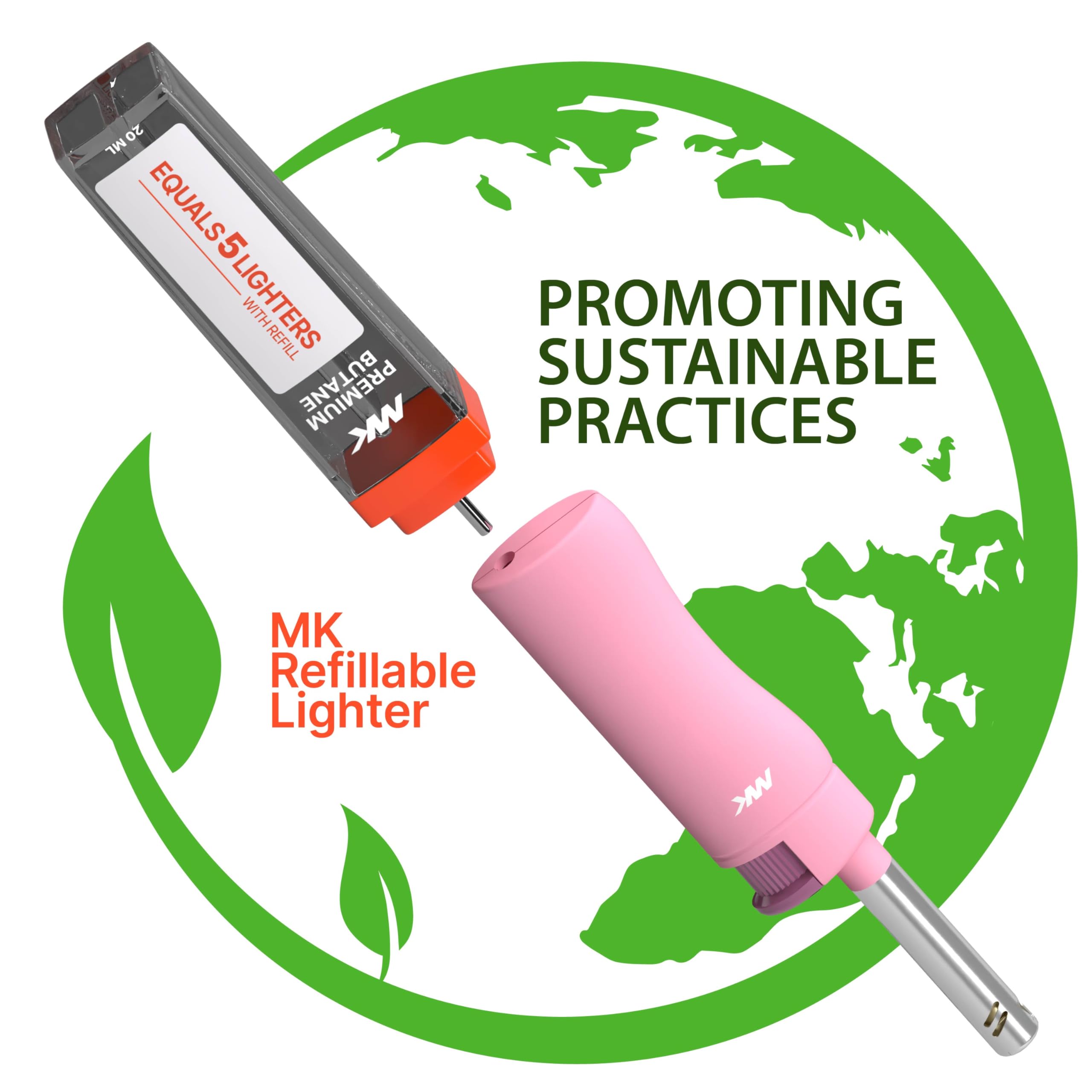 MK Lighter Candle Lighters, Windproof Flame, Ideal as Lighters for Candle, Camping Lighters, Outdoor, Butane Refillable (Charm-5PC): Harmony-4pc