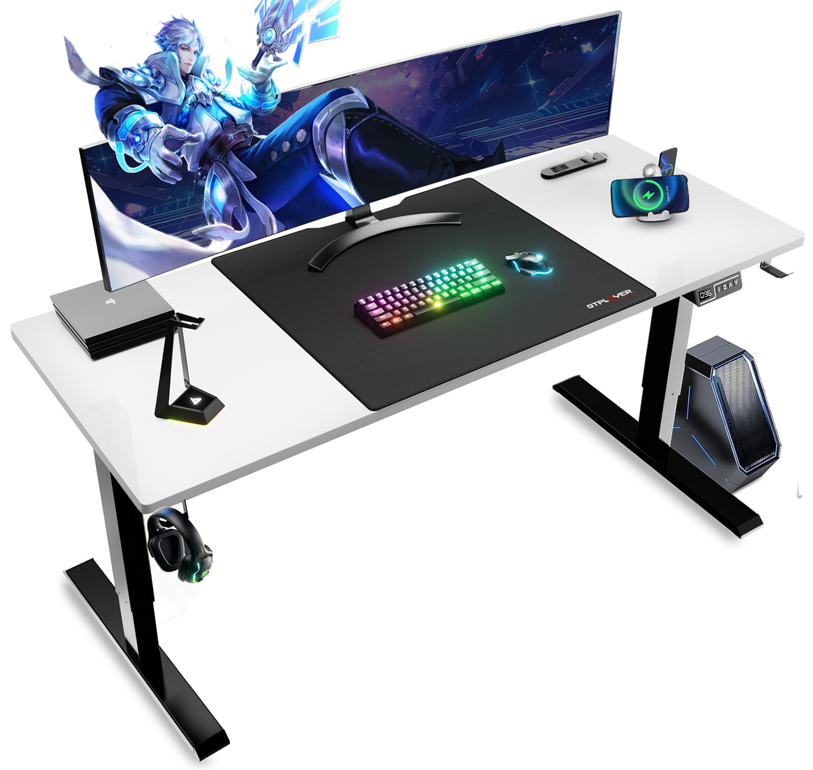 Amazon.co.jp: GTPlayer ゲーミングデスク ローデスク ロータイプ 電動  