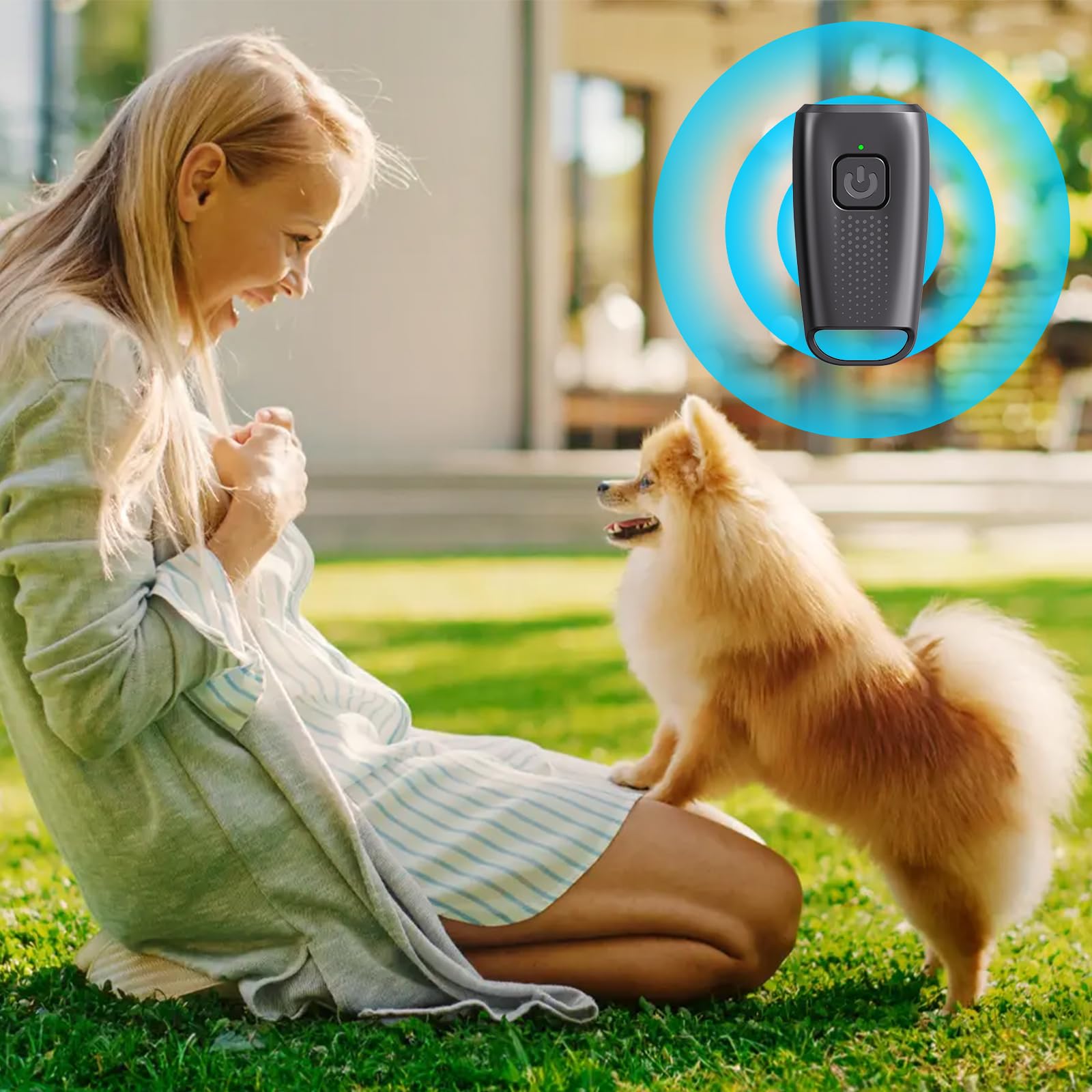 Collare antiabbaio ricaricabile per cani, collare da addestramento per cani di piccola, media e grande taglia con 2 modalità di vibrazione e suono, 7 livelli di sensibilità, BUNS