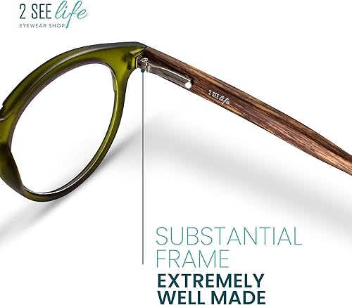 Miniatura 7 de Lentes de luz azul redondos de color verde esmerilado para hombres y mujeres para lucir modernos con visión clara, anteojos de lectura duraderos