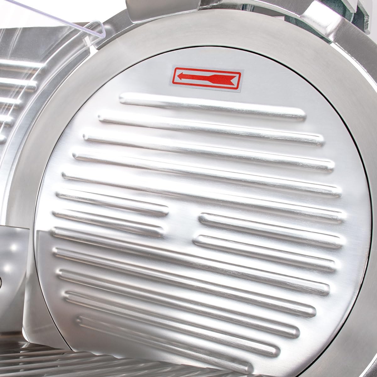 Beeketal 'Profi 300' Aufschnittmaschine mit Ø 300 mm Spezialmesser (glatte Schneide), Schnittstärke 0-15 mm, Aluminium Schrägschneider mit Schnittguthalter, Schubhilfe und Schärfvorrichtung
