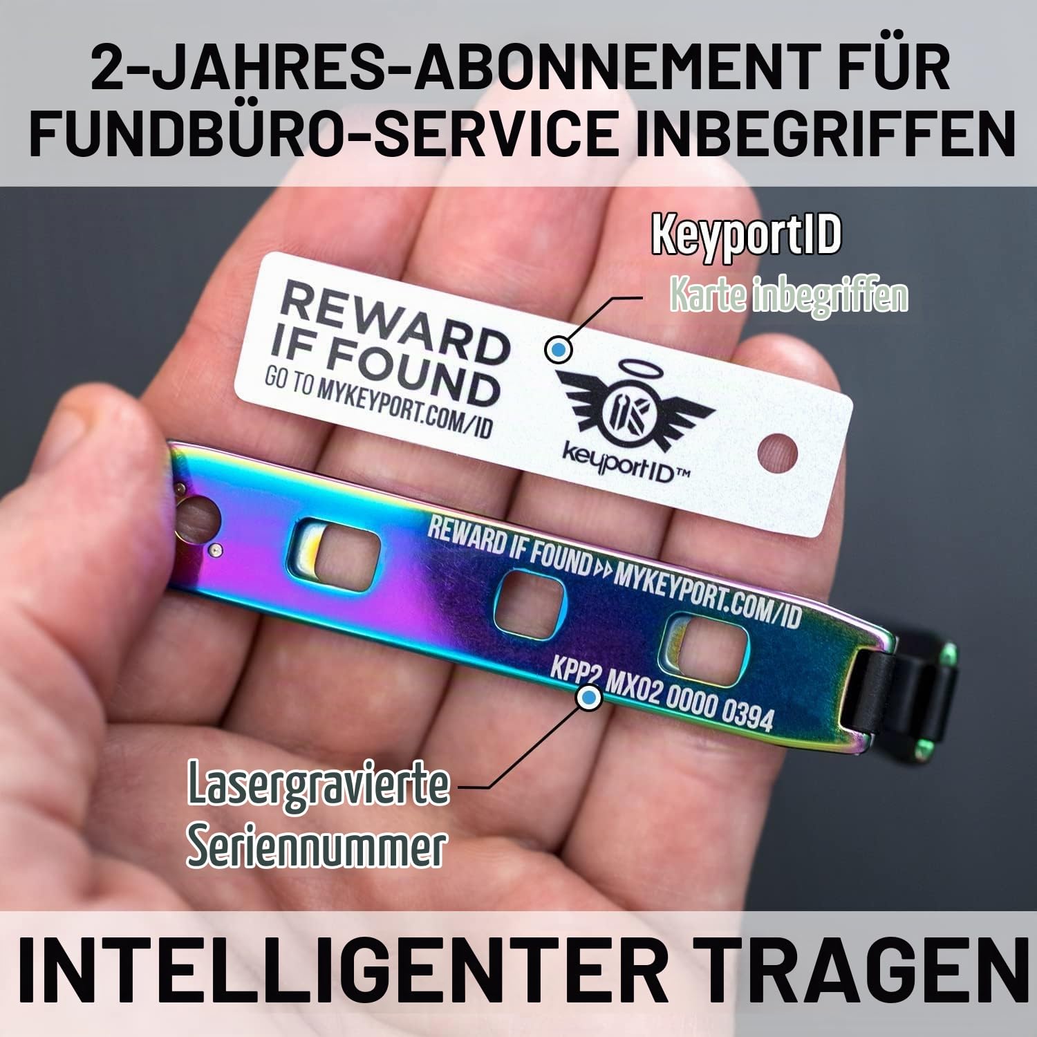 Keyport Pivot 2.0 Premium Edelstahl-Schlüssel-Organizer – EDC-Schlüsselhalter mit D-Ring für Schlüsselanhänger und Lost & Found Service – anpassbares modulares Design – Schlüsselanhänger Alternative