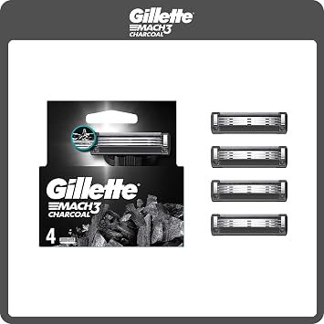 Gillette Mach3 Charcoal Replacement Razor 4-pack