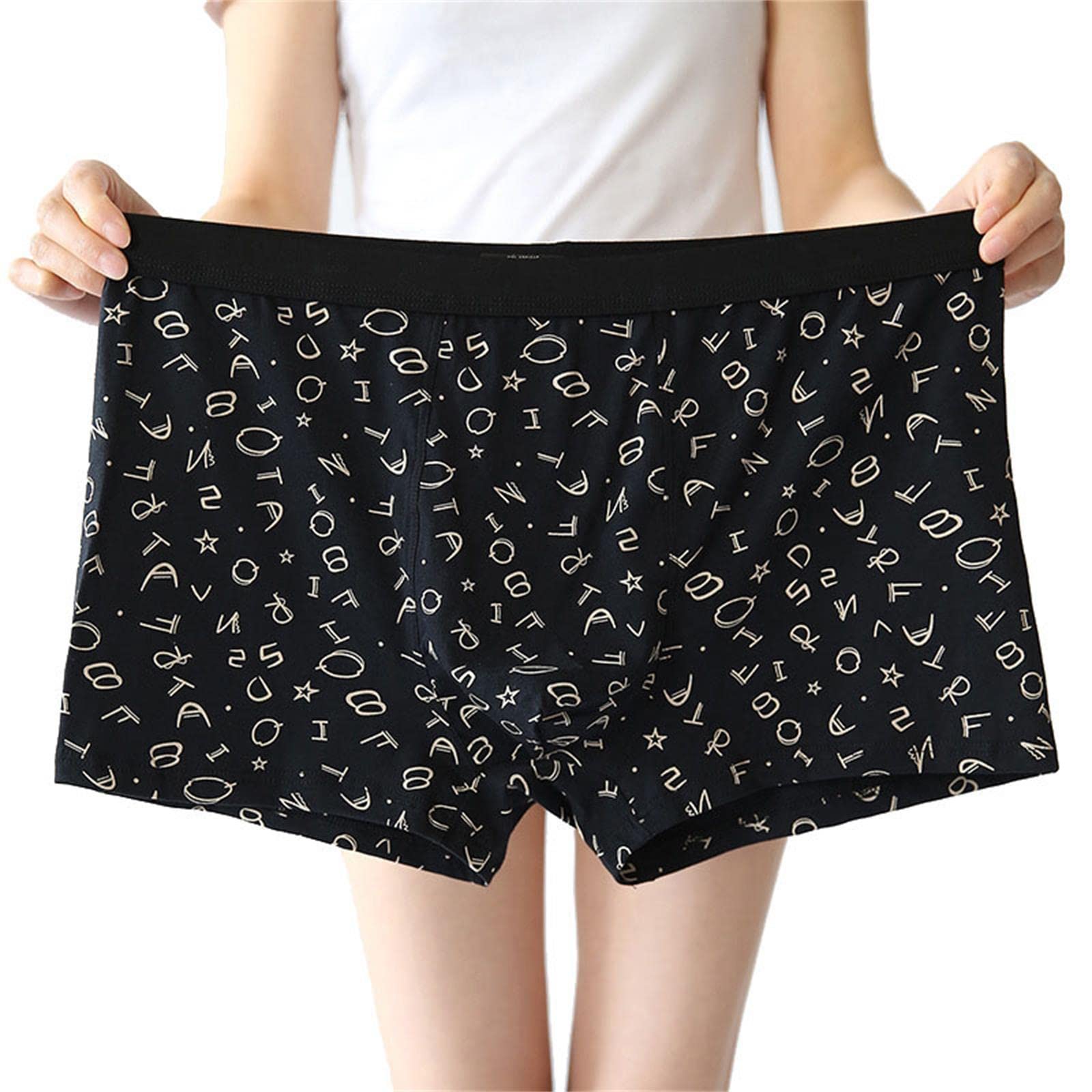 Bokserki męskie plus size Męska Bokser Bawełniana Drukowana Luźna Bielizna Duży Rozmiar Xl-7Xl 3 Paczki