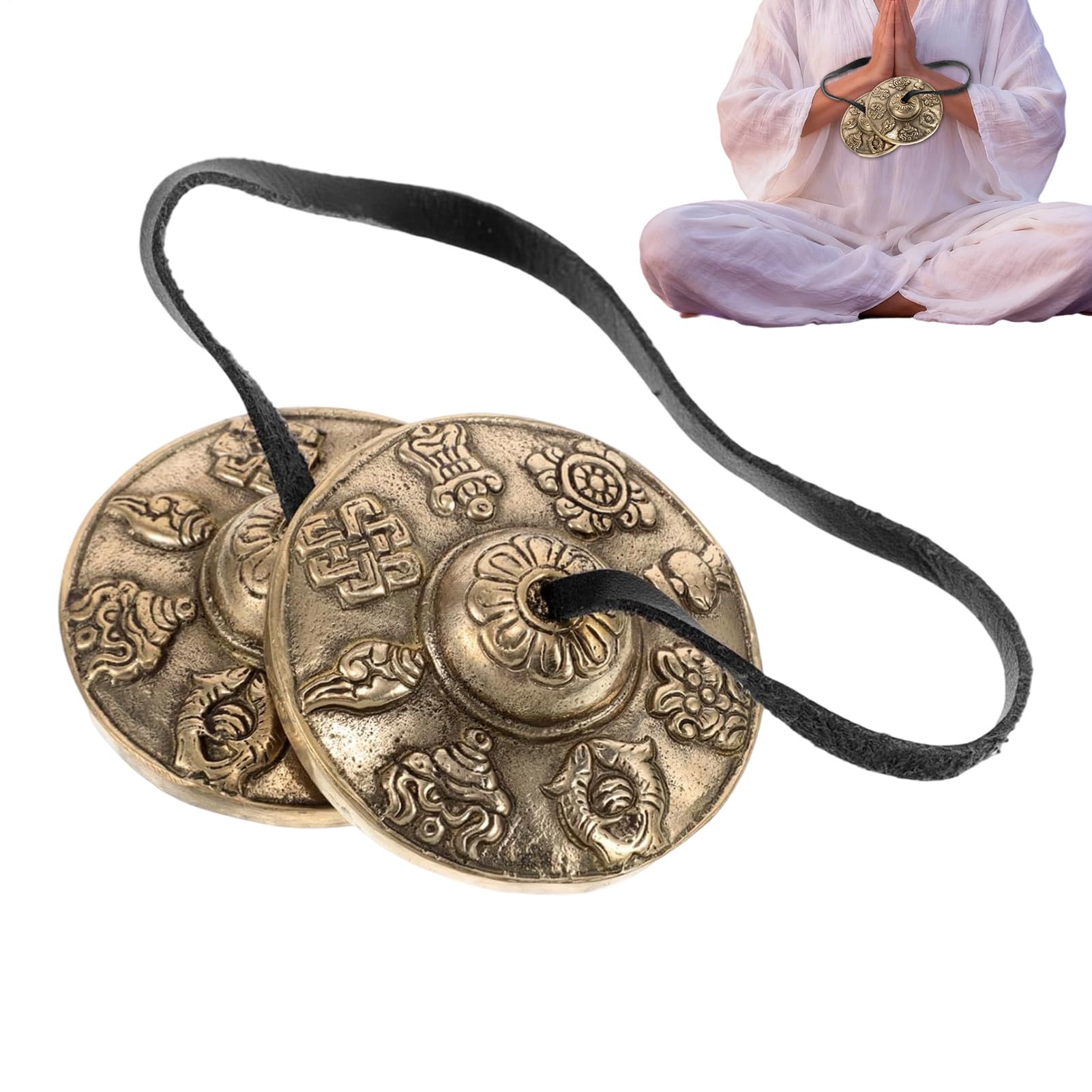 Cimbals Tibetanos Bell, Con Espiritual Relajante, 6.5 Cm, Tibres Tibetanos, Tazones De Energía De Meditación, Construcción De Aleaciones, Para Rituales Y Celebraciones