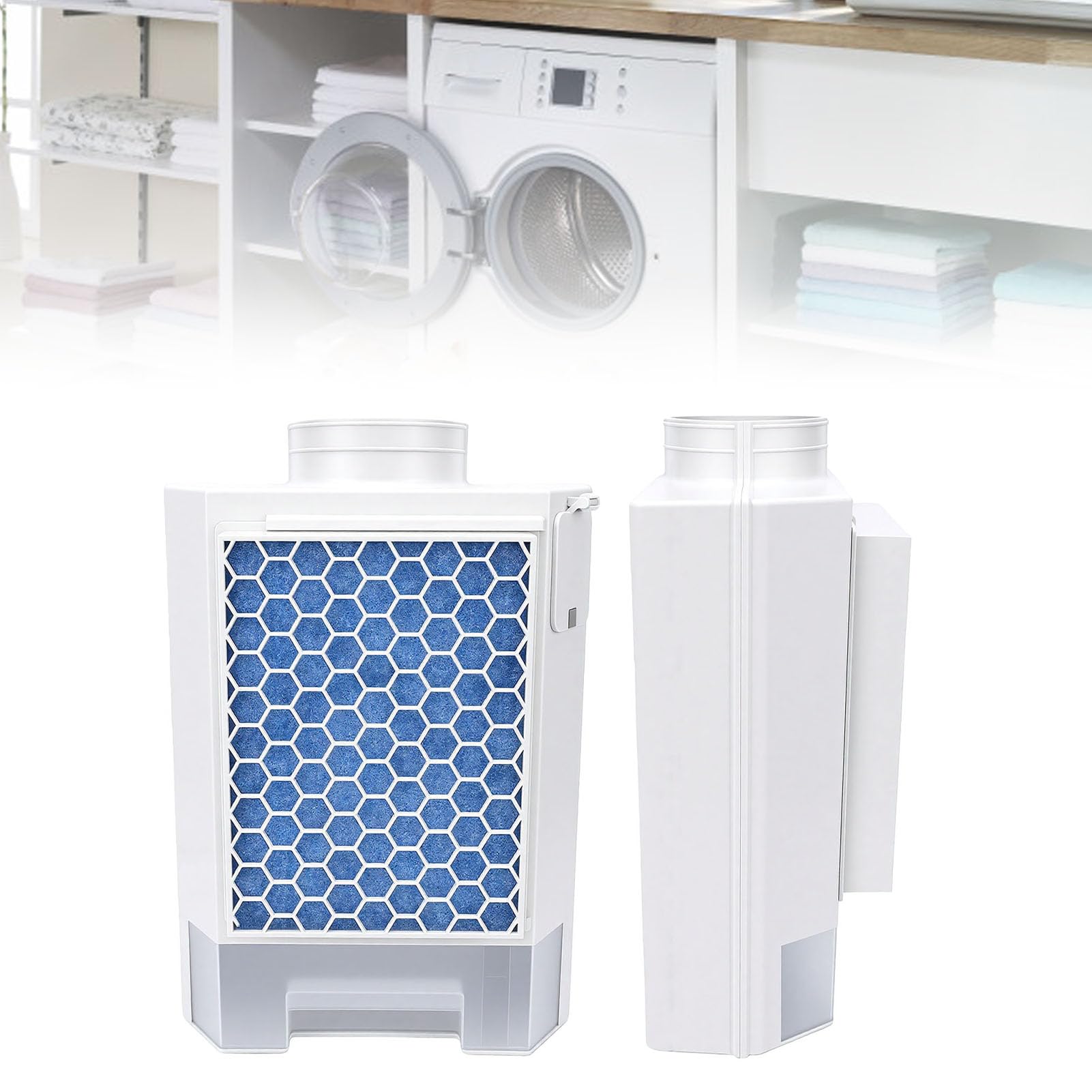 Generic El Juego de Ventilación para Secadora Doméstica Captura Eficientemente El Polvo y El Cabello para El Escape de Aire de la Secadora Eléctrica, Filtro de Poliéster Lavable con Cajón de Agua