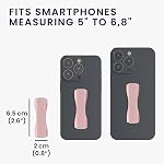 kwmobile Finger Holders for Smartphones - Set of 3 Self Adhesive Elasticated Finger Holder Straps for Phones - Black/Rose Gold/Berry