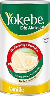 YOKEBE Vanille – Diätshake zum Abnehmen – glutenfrei, laktosefrei und vegetarisch – Mahlzeitersatz zur Gewichtsabnahme mit hochwertigen Proteinen – Vanille-Geschmack – 500 g