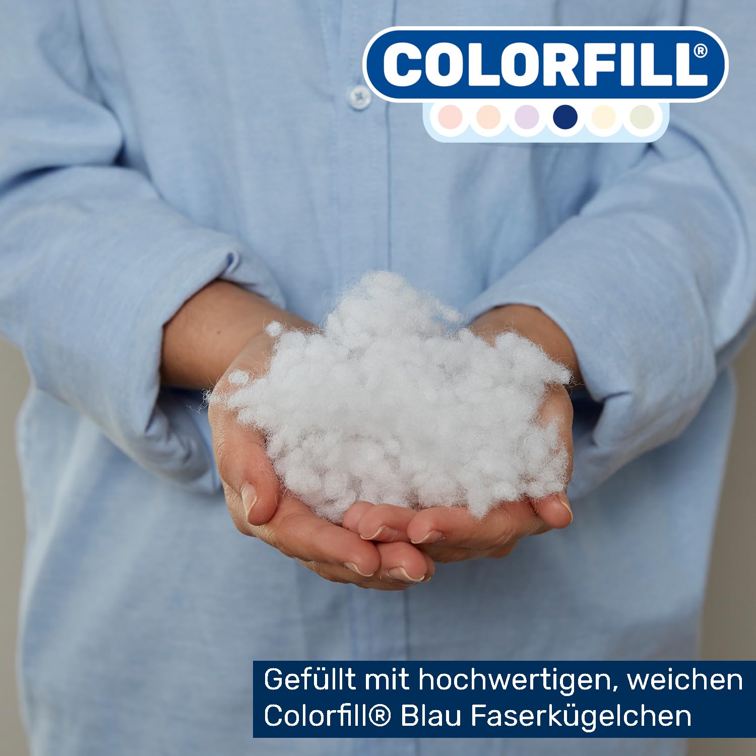 Blau – Orthopädisches Nackenstützkissen 40x80 cm – Medium Fest – AGR-Zertifiziert & Oeko-TEX – Ergonomisch für Seiten- & Rückenschläfer – Made in den Niederlanden