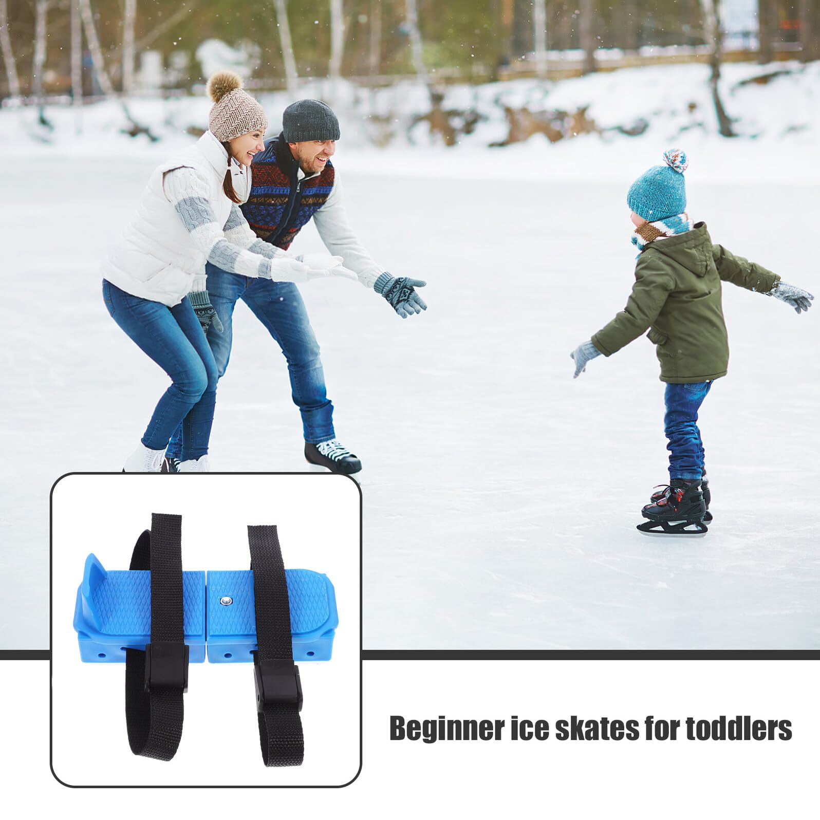 VANZACK Verstellbare Stabile Eislaufschuhe für Kinder aus Kunststoff Leichtes Paar Schlittschuhe für Anfänger für Outdoor Eislaufen und Sichere Erste Schritte
