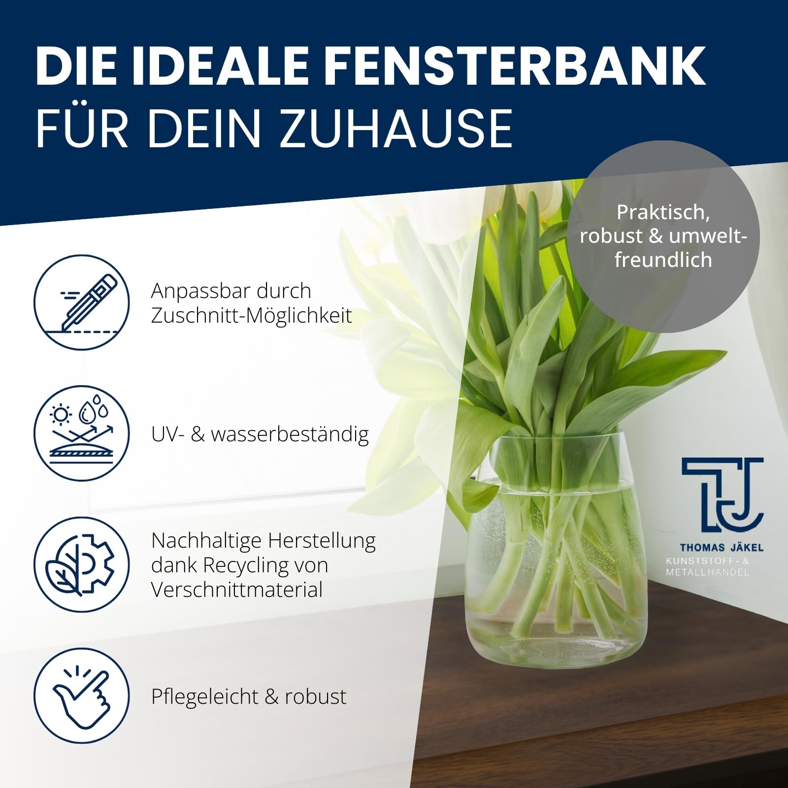 TJ Fensterbank Innen Kunststoff Eiche Gold Optik / 40 x 100 cm Fensterbank inkl. Seitenabschluss/PVC Fensterbank nach Maß/Fensterbank Innen kratzfest und feuchtigkeitsundurchlässig