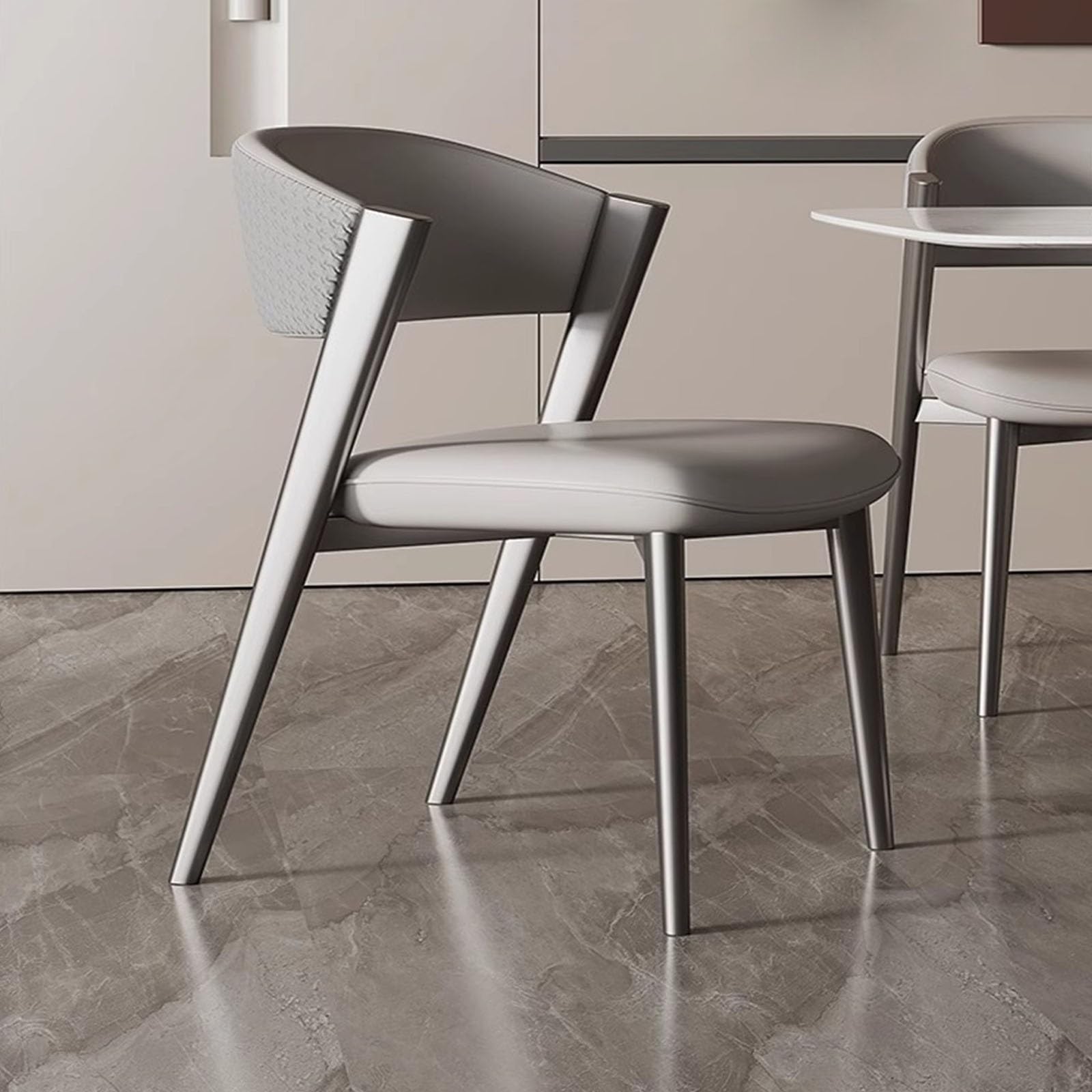 Chaise de Cuisine Chaises de Salle à Manger, Chaise Cuisine en Cuir PU, du Milieu siècle avec Pieds métal, d'invité d'accent rétro for et(Dark Grey)