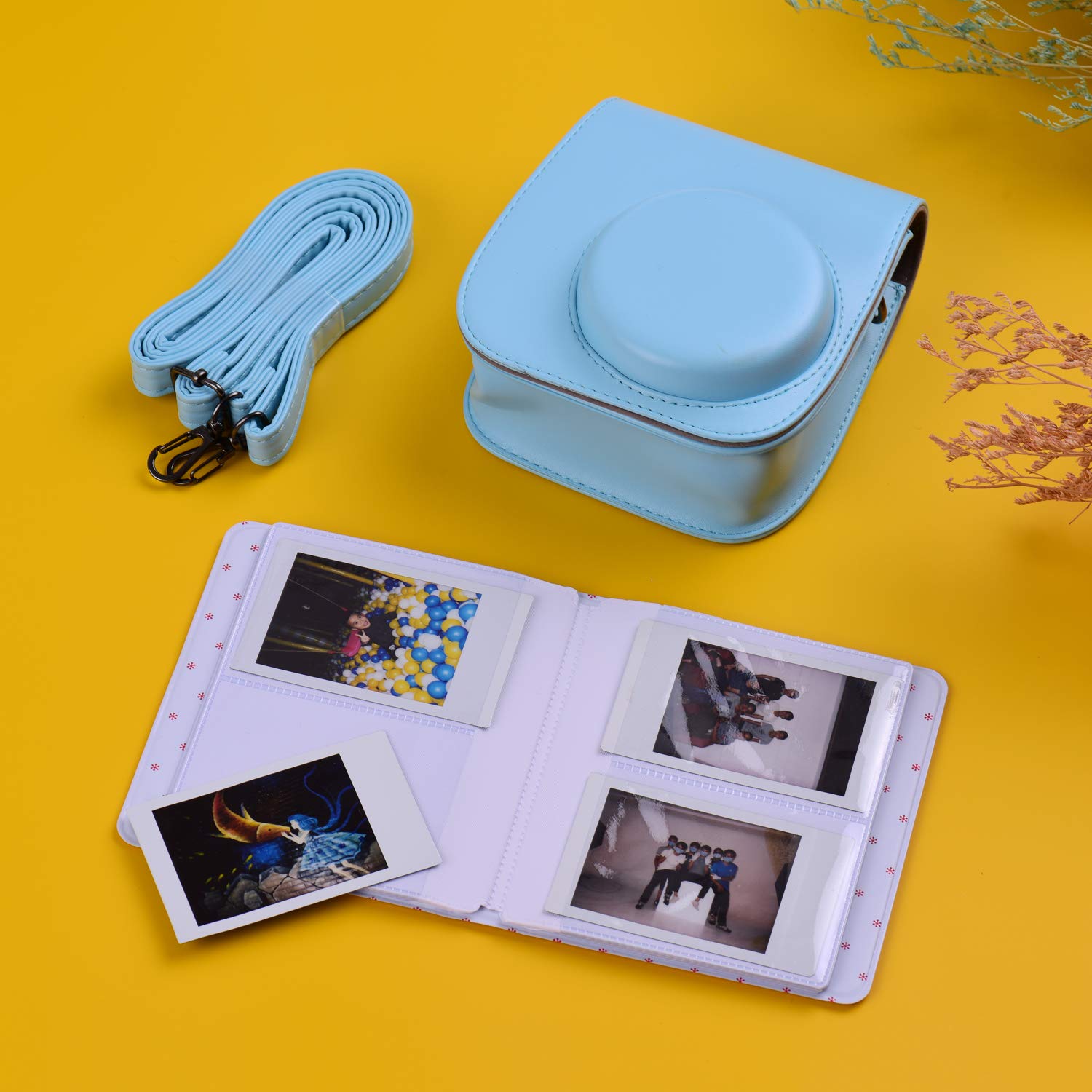 Andoer Kit Accessori 12 In 1 Per Fujifilm Instax Mini 11 - Custodia PU, Filtri Obiettivo, Album, Cornici, Adesivi, Penna E Tracolla - 3