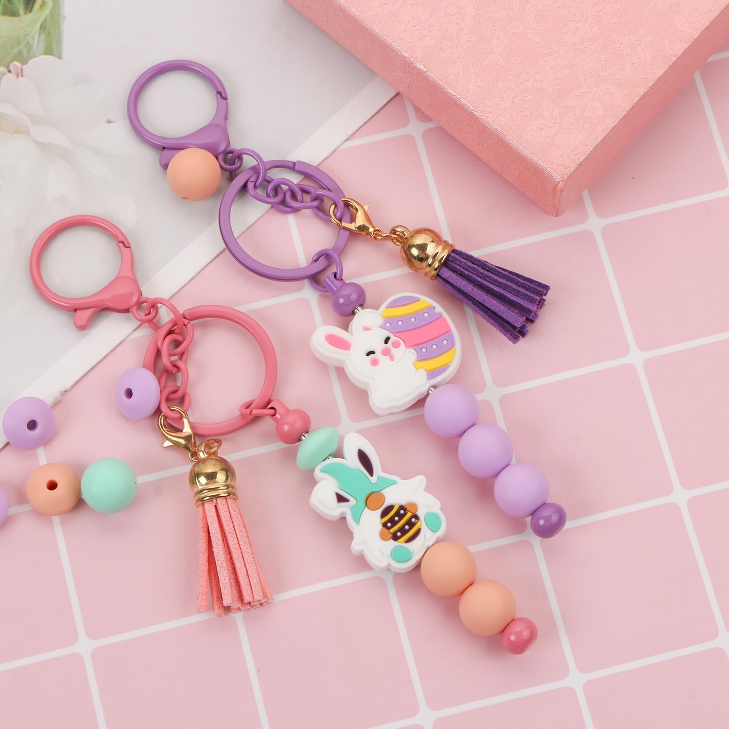 12 PCS Silicone Focal Beads for Pens Characters Easter Theme Silicone Bead for Keychain Making Beads Bulk for Jewelry Making Bracelet Necklace Handmade Crafts - Image 5