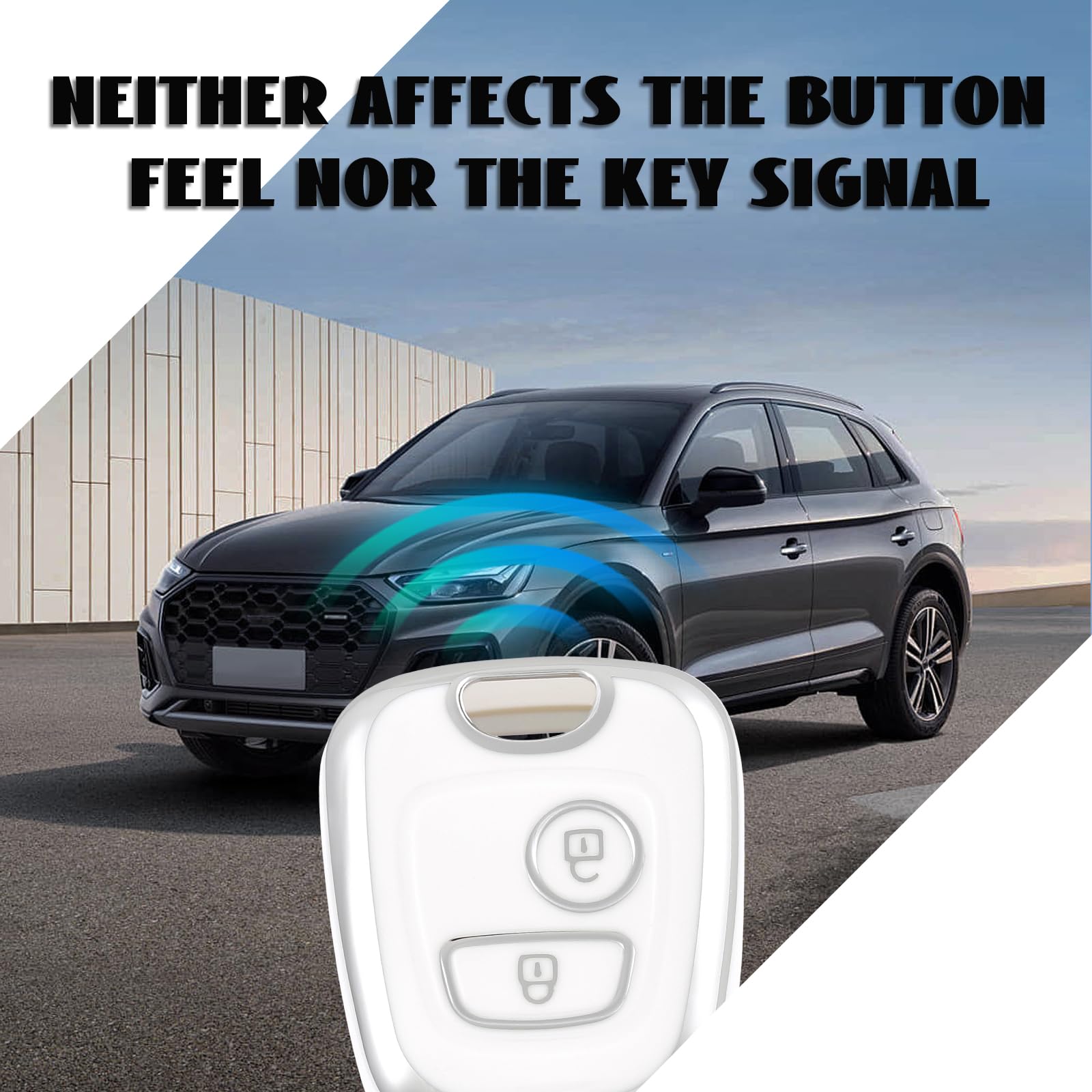 Nordecco - Coque De Protection En Silicone Pour Clé Fits Pour Peugeot 106 107 206 207 306 307 406 407 Partner 408 607, Citroen C1 C2 C3 Berlingo Saxo