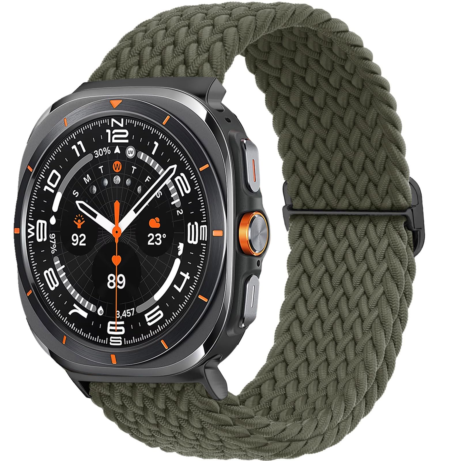 Elastic Braided Band for Samsung Galaxy Watch Ultra Bands 47mm Men/Women,Breathable Fabric Nylon Sport Loop Strap Adjustab...