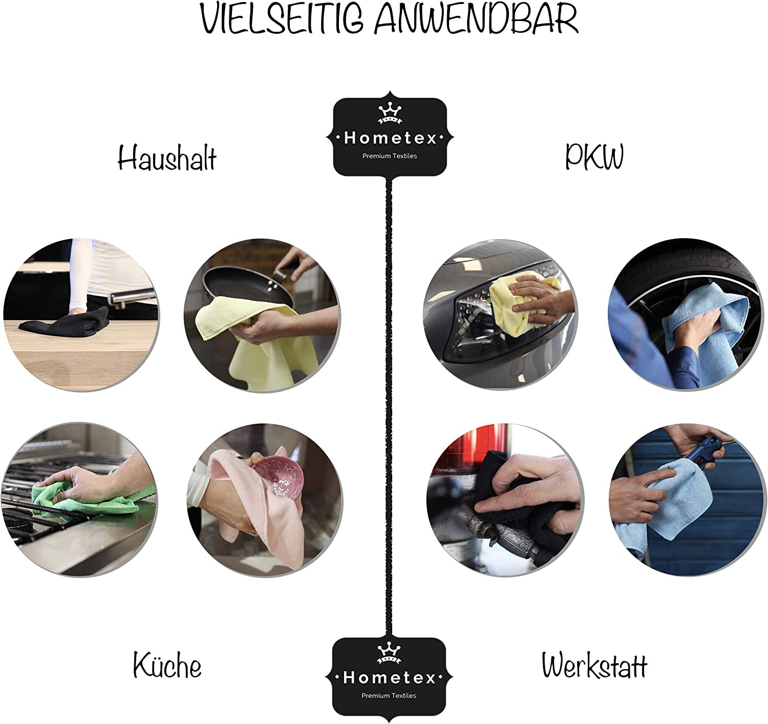 Premium Mikrofaser Putztuch | Extra saugstarke und schwere Qualität 300 g/m² | Hochwertiges Microfaser Reinigungstuch für Barista, Auto, Bad und Bille (40 x 40 cm | 30er Set, Schwarz)