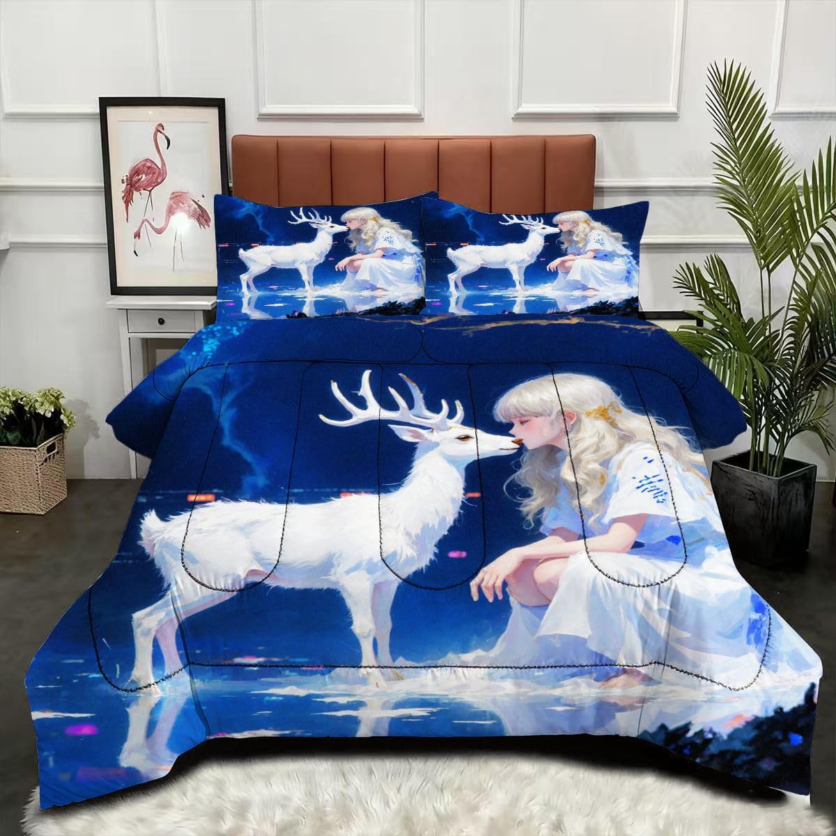 Couette imprimée 3D élan bleue douce : en finir avec le lit enfant terne